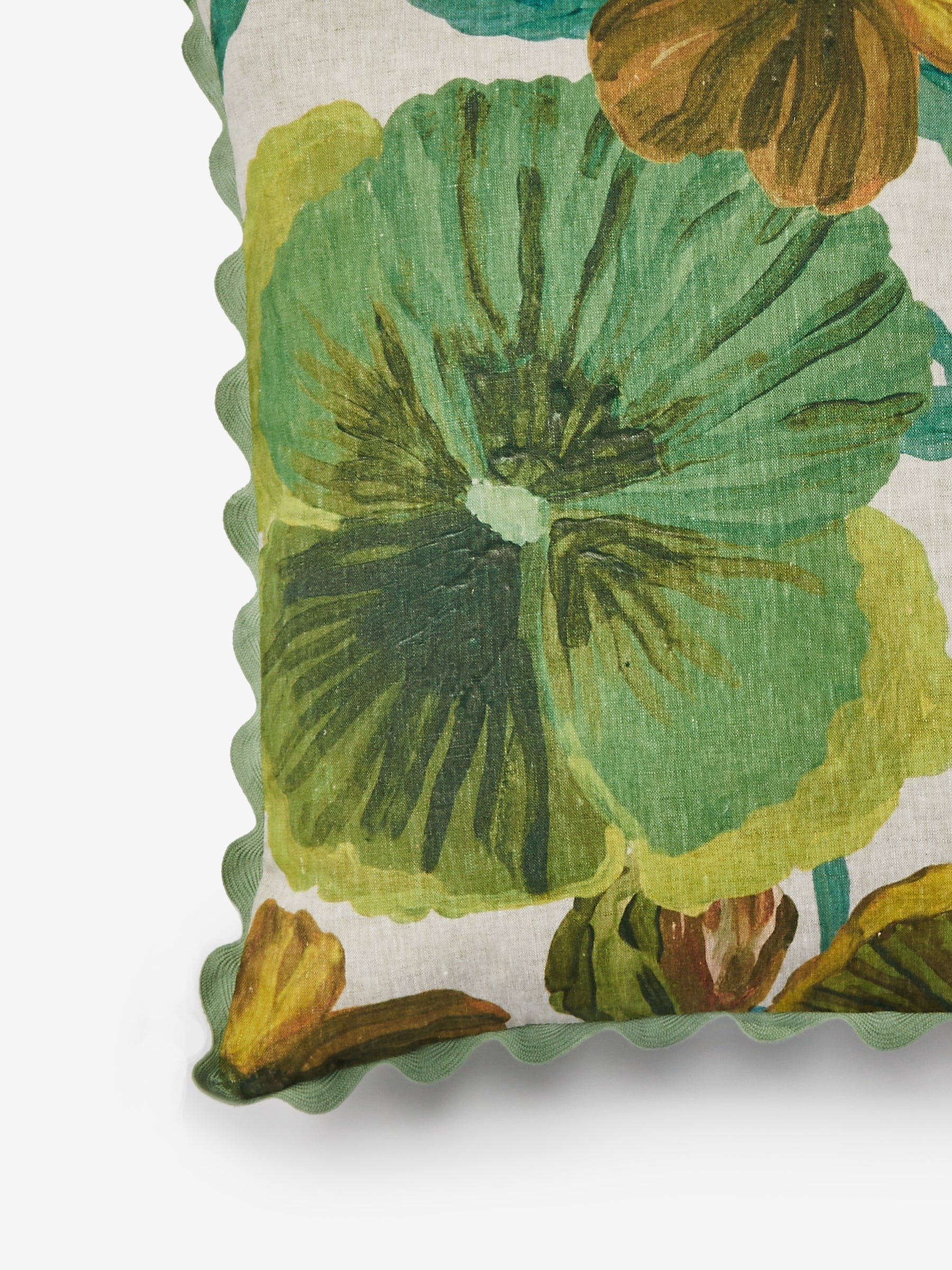 Wild Pansy Verde 60cm Cushion-Soft Furnishings-Bonnie & Neil-The Bay Room