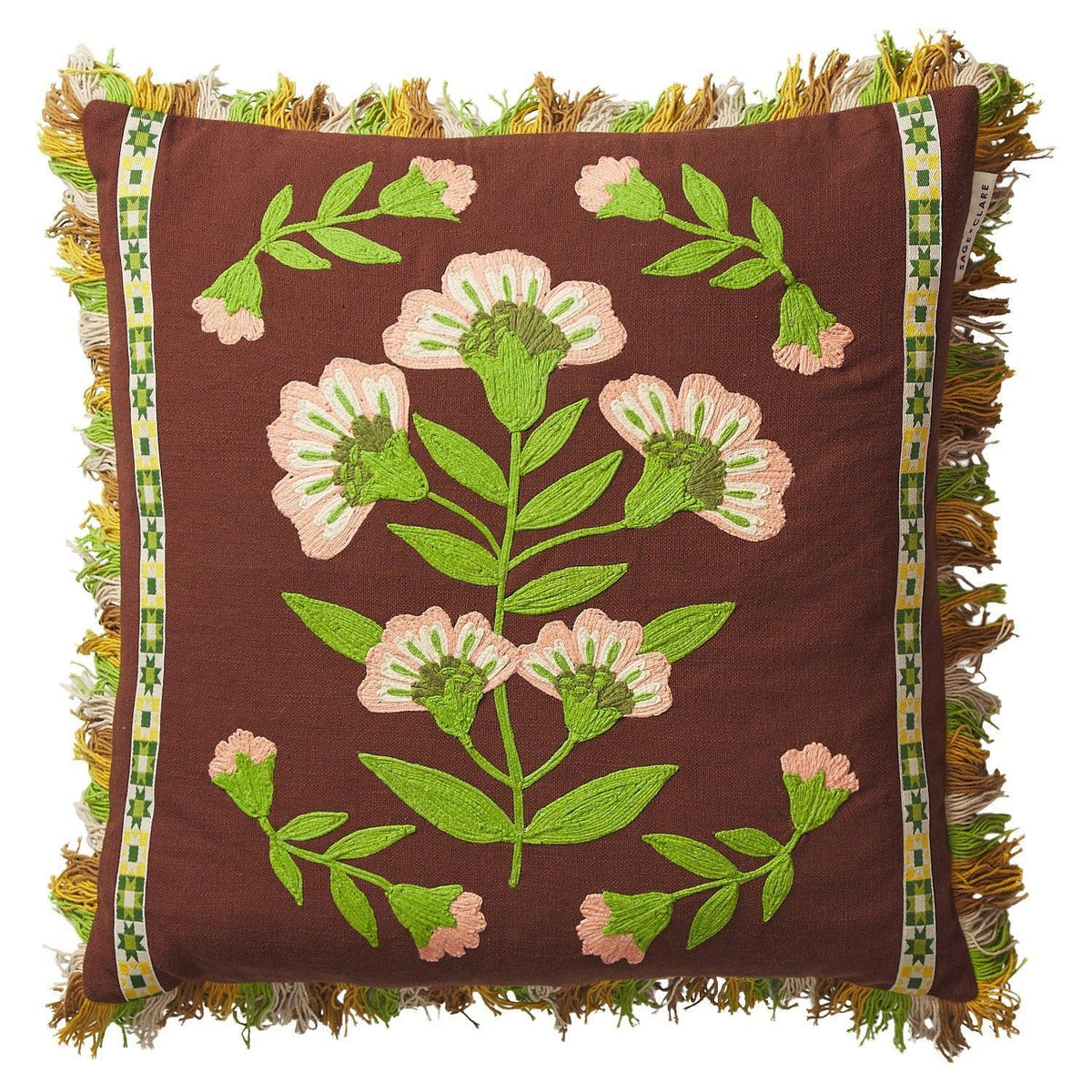 Winona Embroidered Cushion-Soft Furnishings-Sage & Clare-The Bay Room