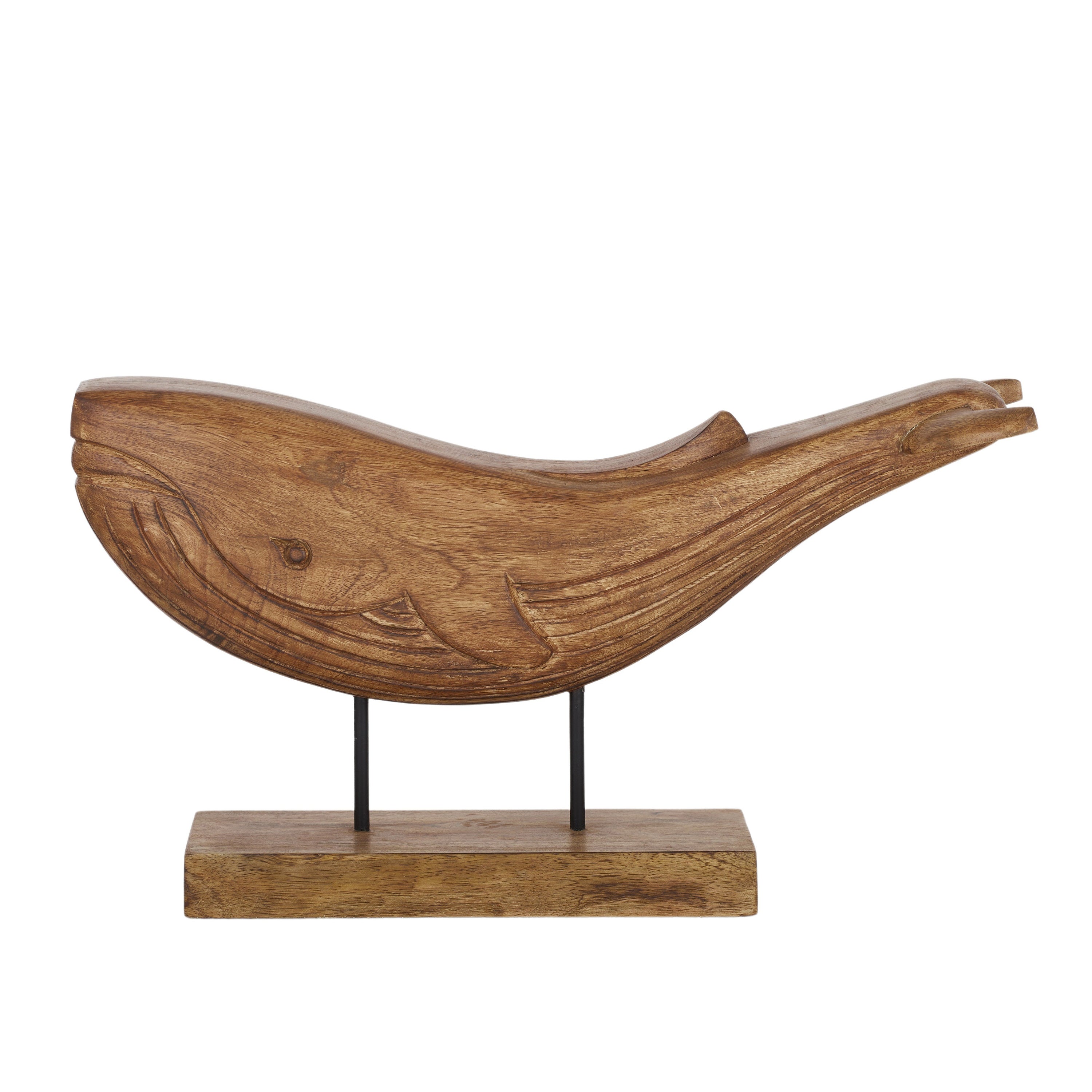 Winston Wood Whale Sculpture 51x18x29cm-Decor Items-Coast To Coast Home-The Bay Room