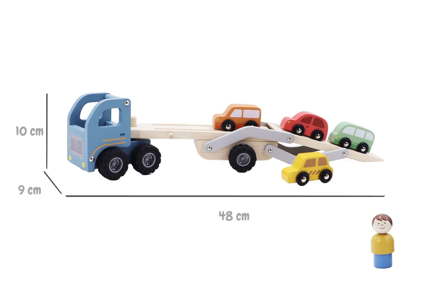 Wooden Car Carrier with 4 Cars-Toys-Eleganter-The Bay Room