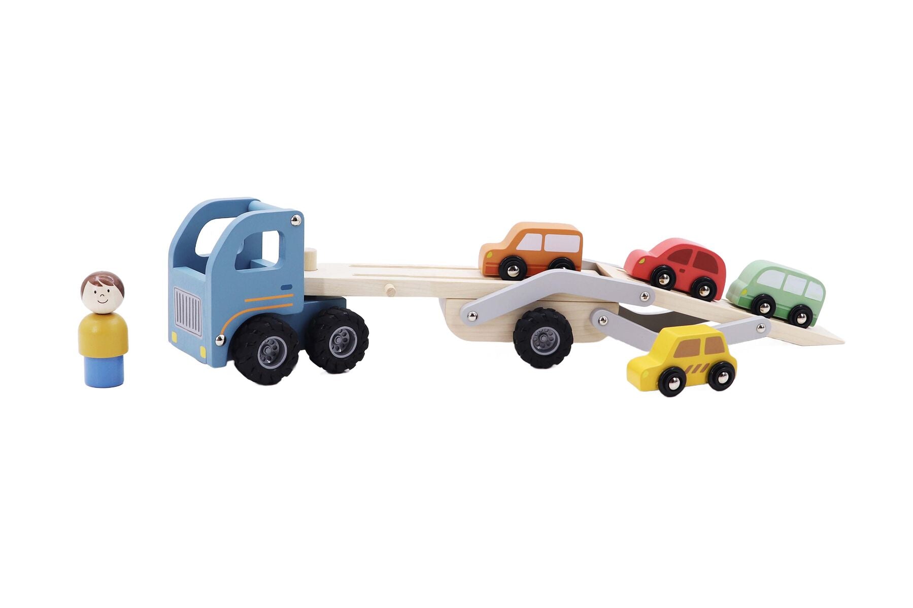 Wooden Car Carrier with 4 Cars-Toys-Eleganter-The Bay Room