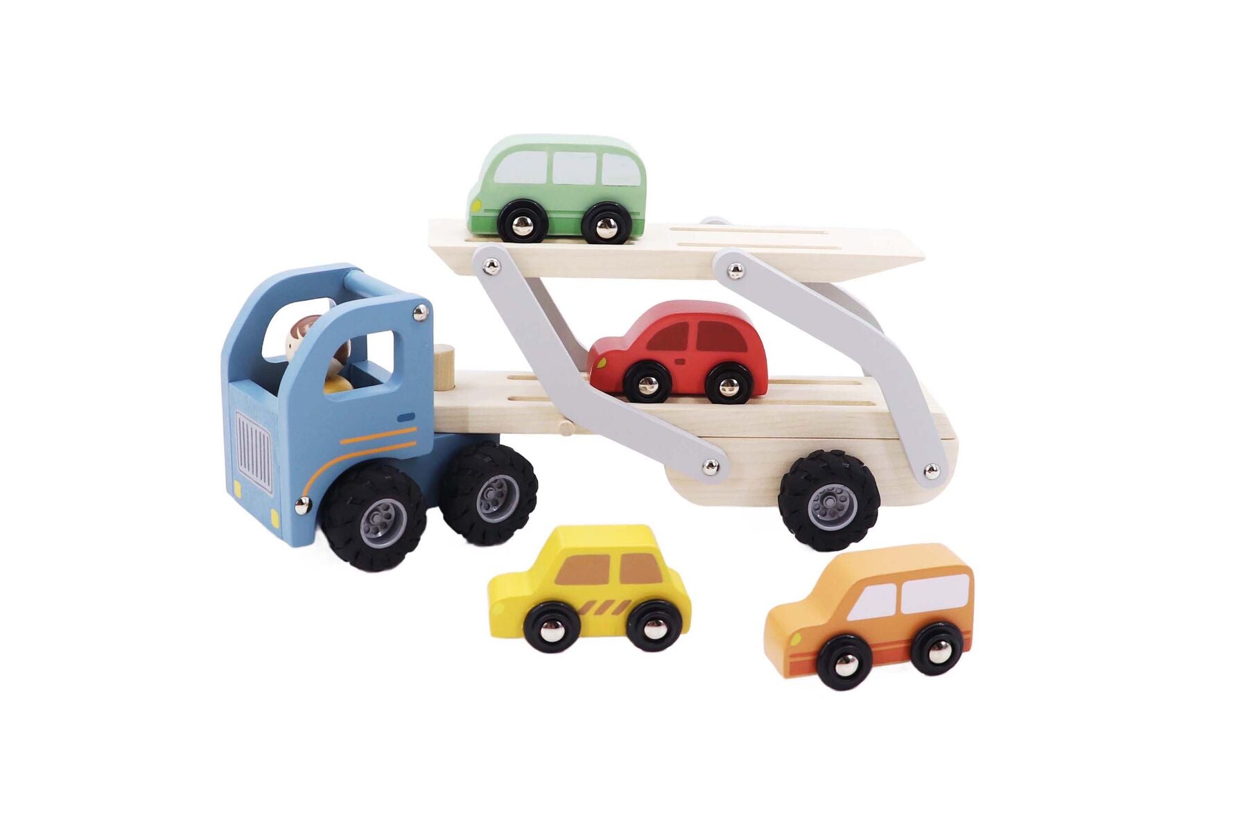 Wooden Car Carrier with 4 Cars-Toys-Eleganter-The Bay Room