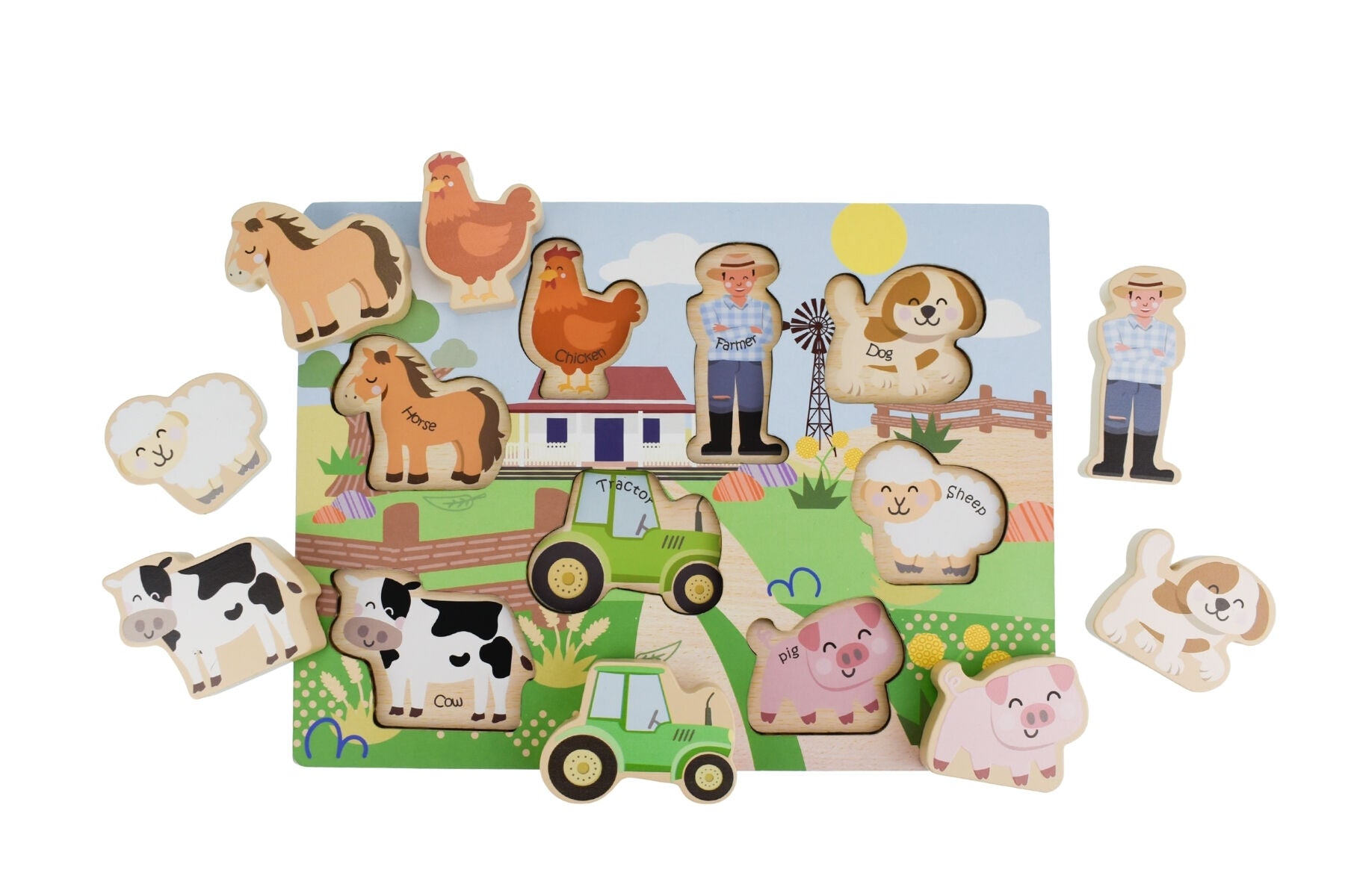 Wooden Chunky Aussie Farm Animal Puzzle-Toys-Eleganter-The Bay Room