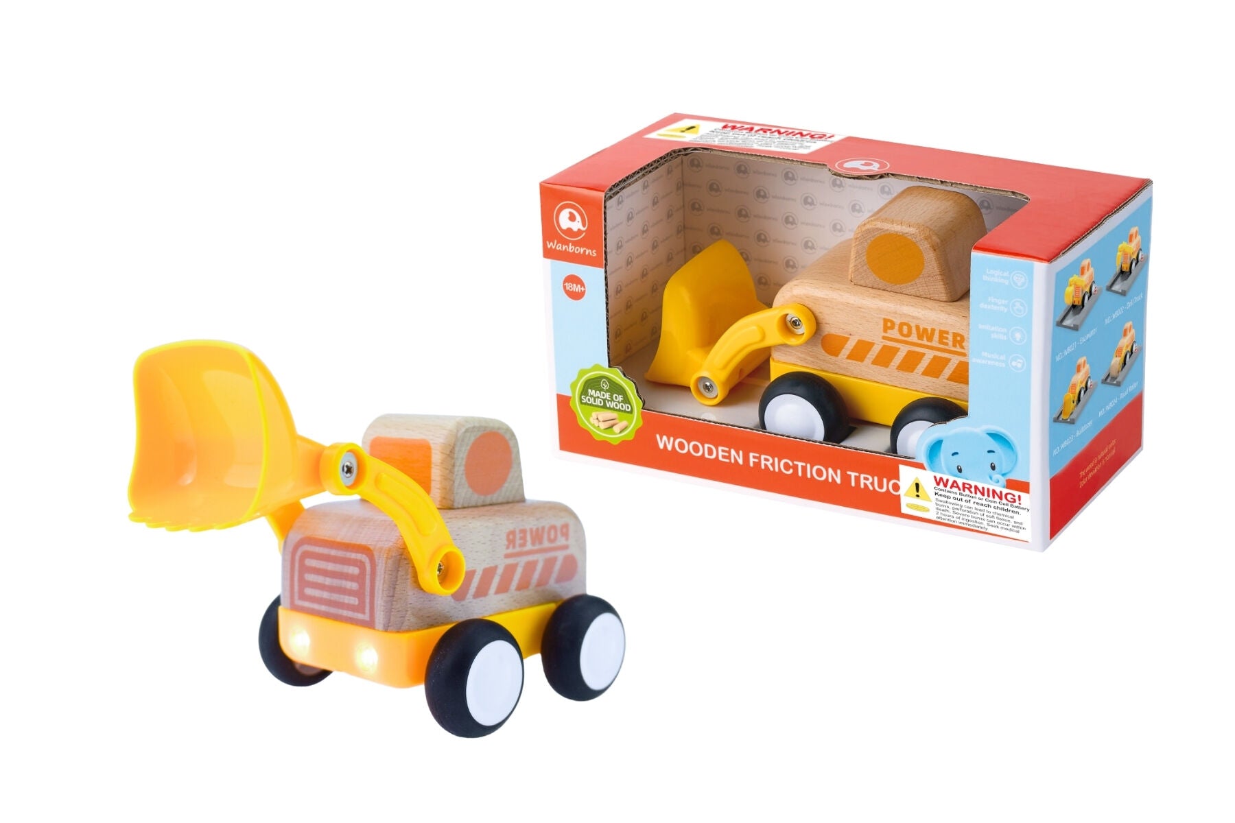 Wooden Friction Truck Bulldozer with Sound and Light-Toys-Eleganter-The Bay Room
