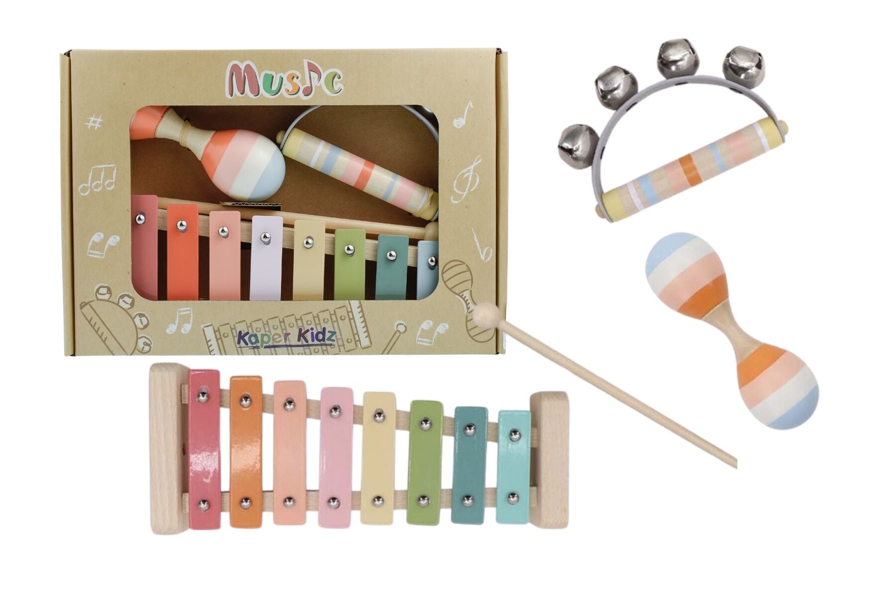 Wooden Music Set 3pc Xylophone Set-Toys-Eleganter-The Bay Room