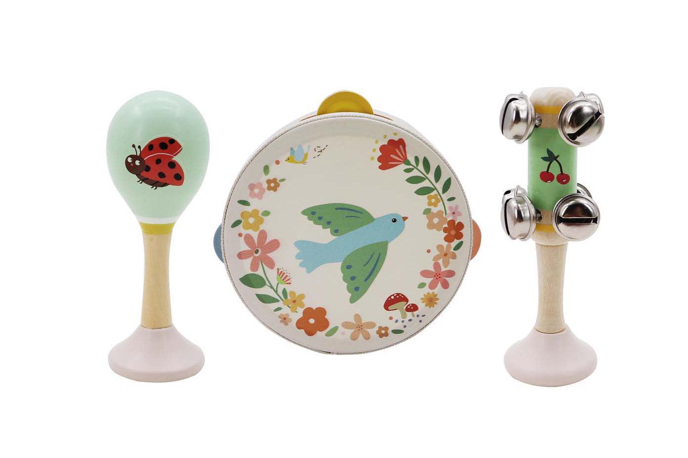 Wooden Spring Insect Music 3pc Set-Toys-Eleganter-Bird-The Bay Room