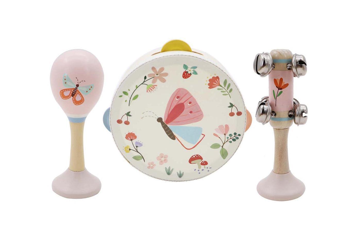 Wooden Spring Insect Music 3pc Set-Toys-Eleganter-Butterfly-The Bay Room