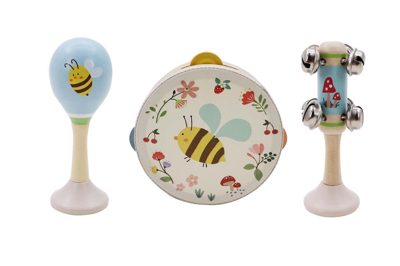 Wooden Spring Insect Music 3pc Set-Toys-Eleganter-Bee-The Bay Room