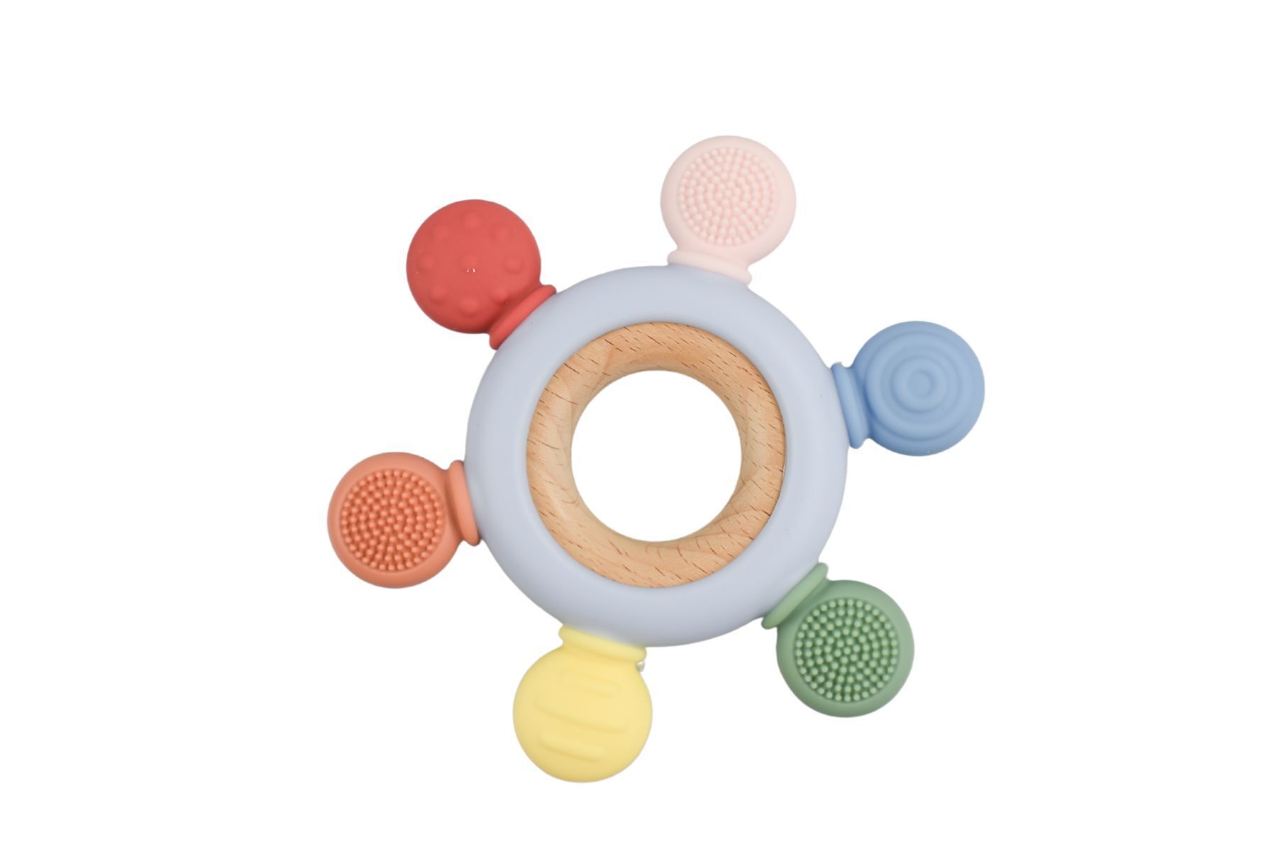 Wooden and Silicone Sensory Teether Ring-Nursery & Nurture-Eleganter-The Bay Room