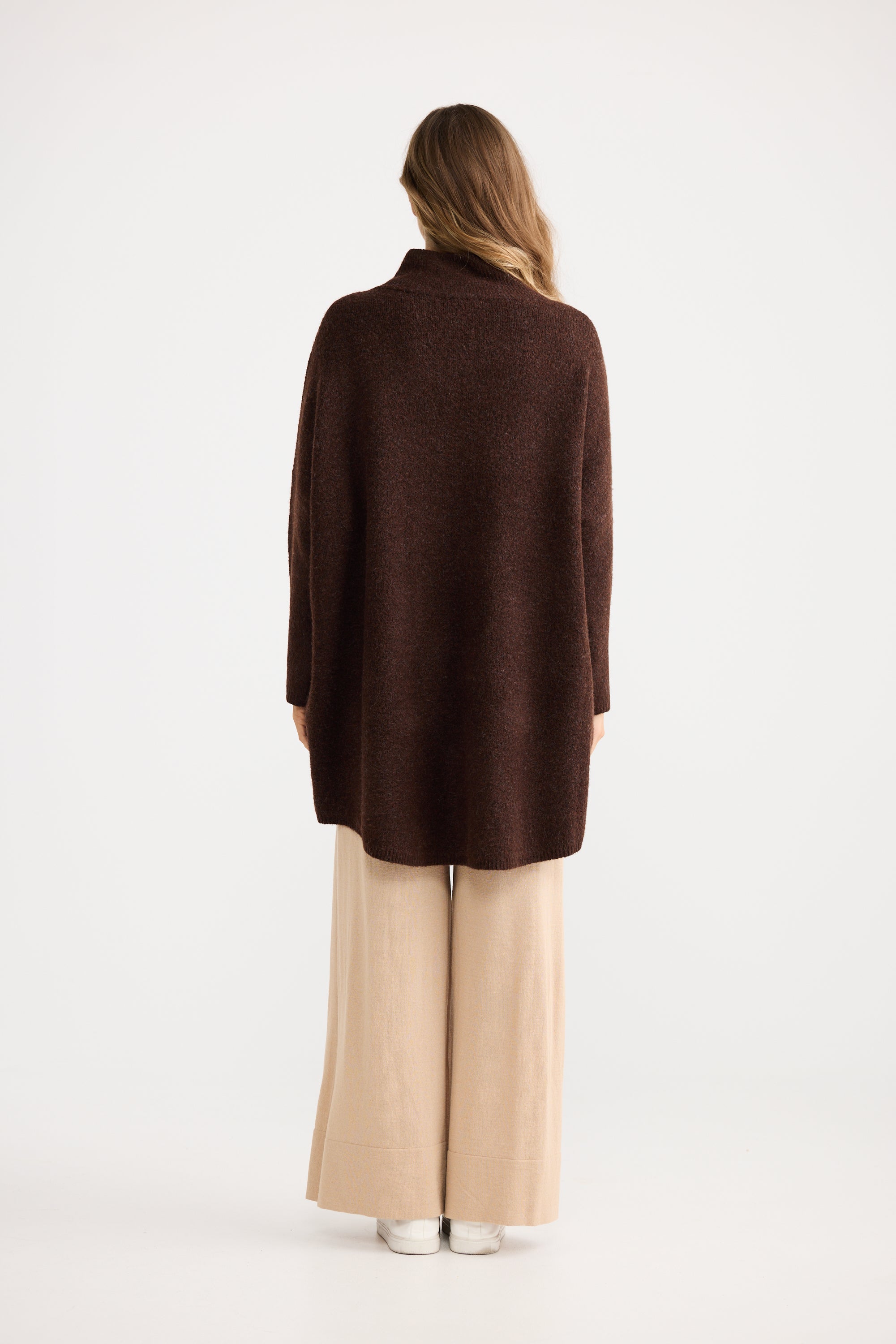 Woodside Poncho - Chocolate-Knitwear & Jumpers-Home Love-The Bay Room