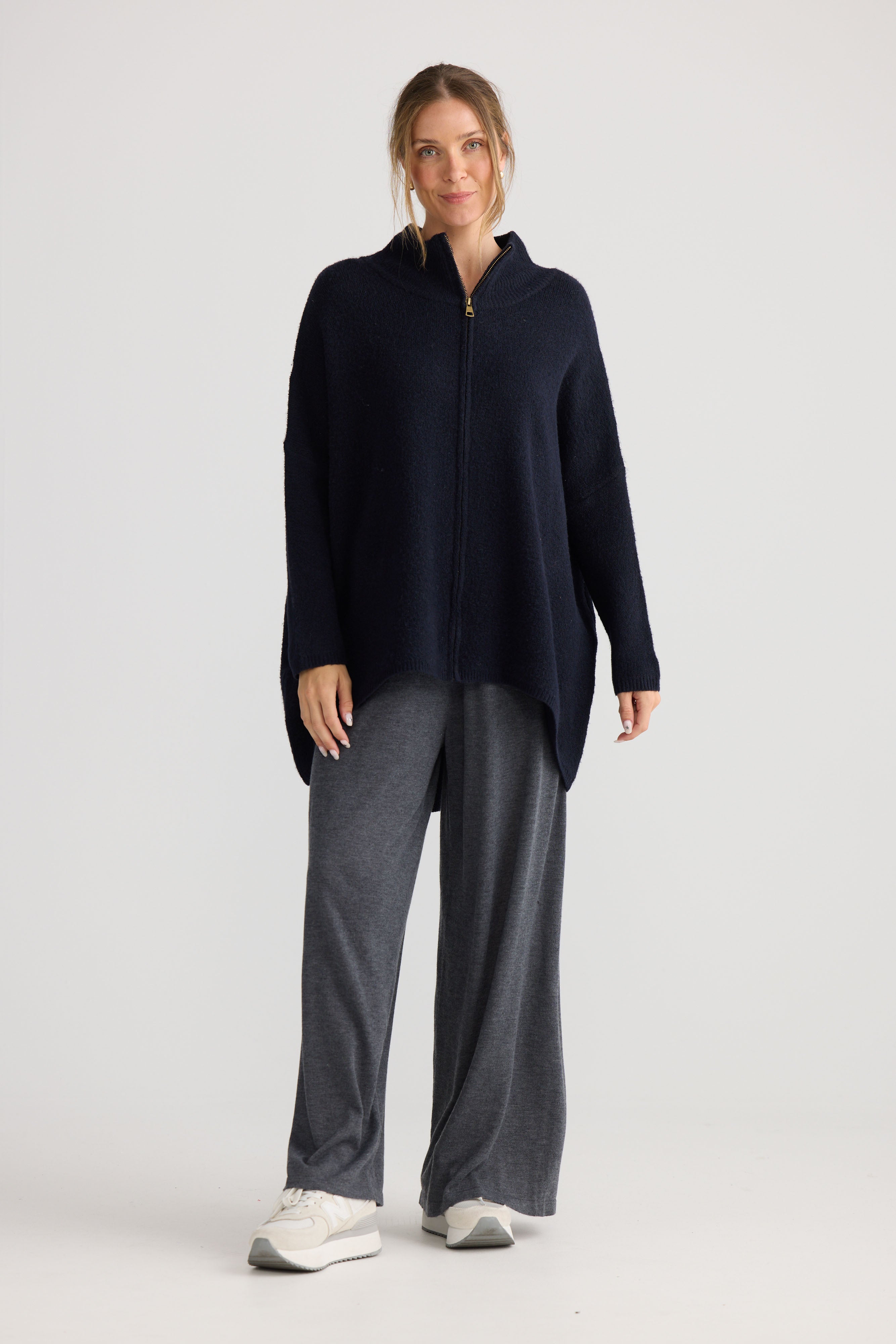 Woodside Poncho - Navy-Kimonos & Ponchos-Home Love-The Bay Room
