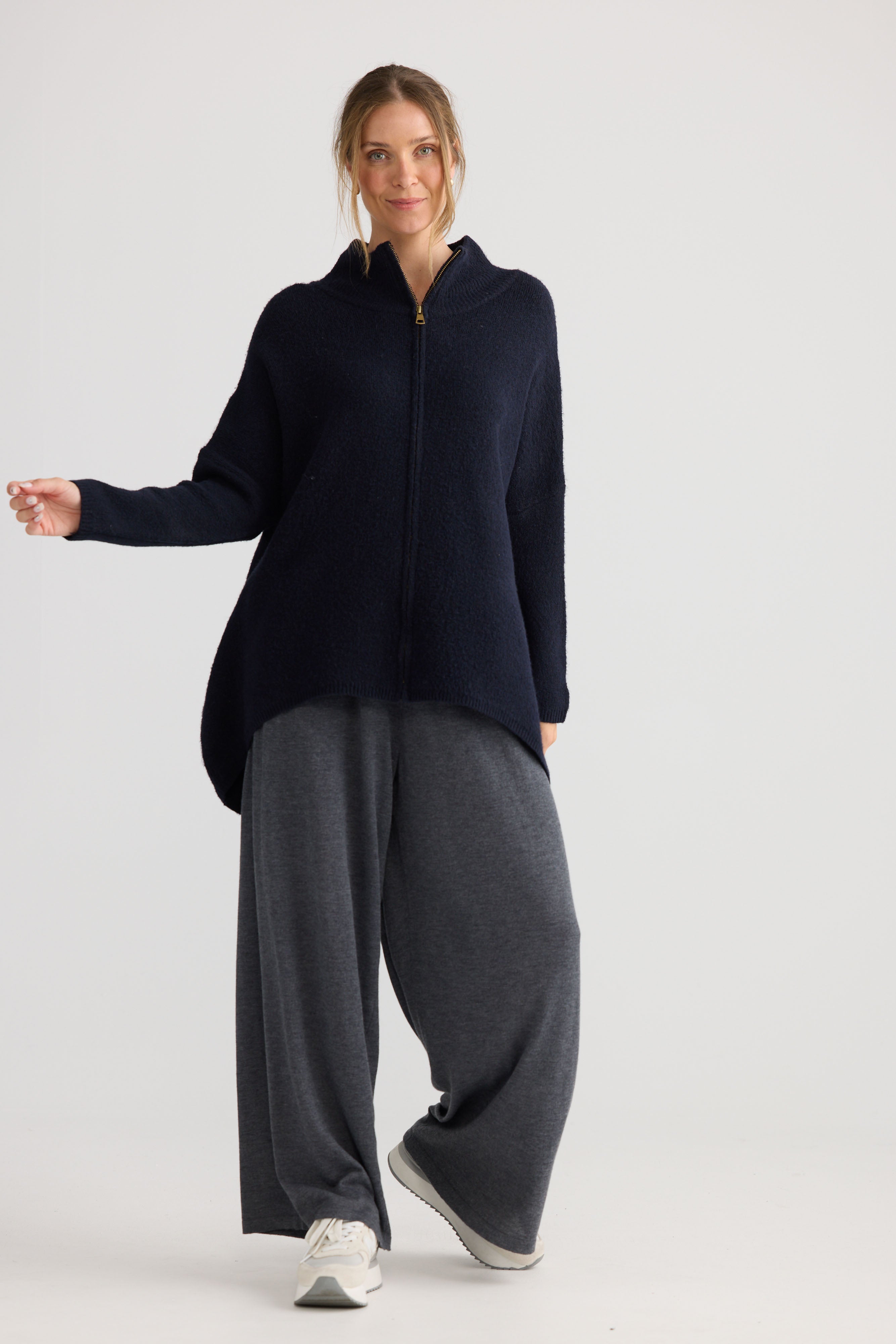 Woodside Poncho - Navy-Kimonos & Ponchos-Home Love-The Bay Room