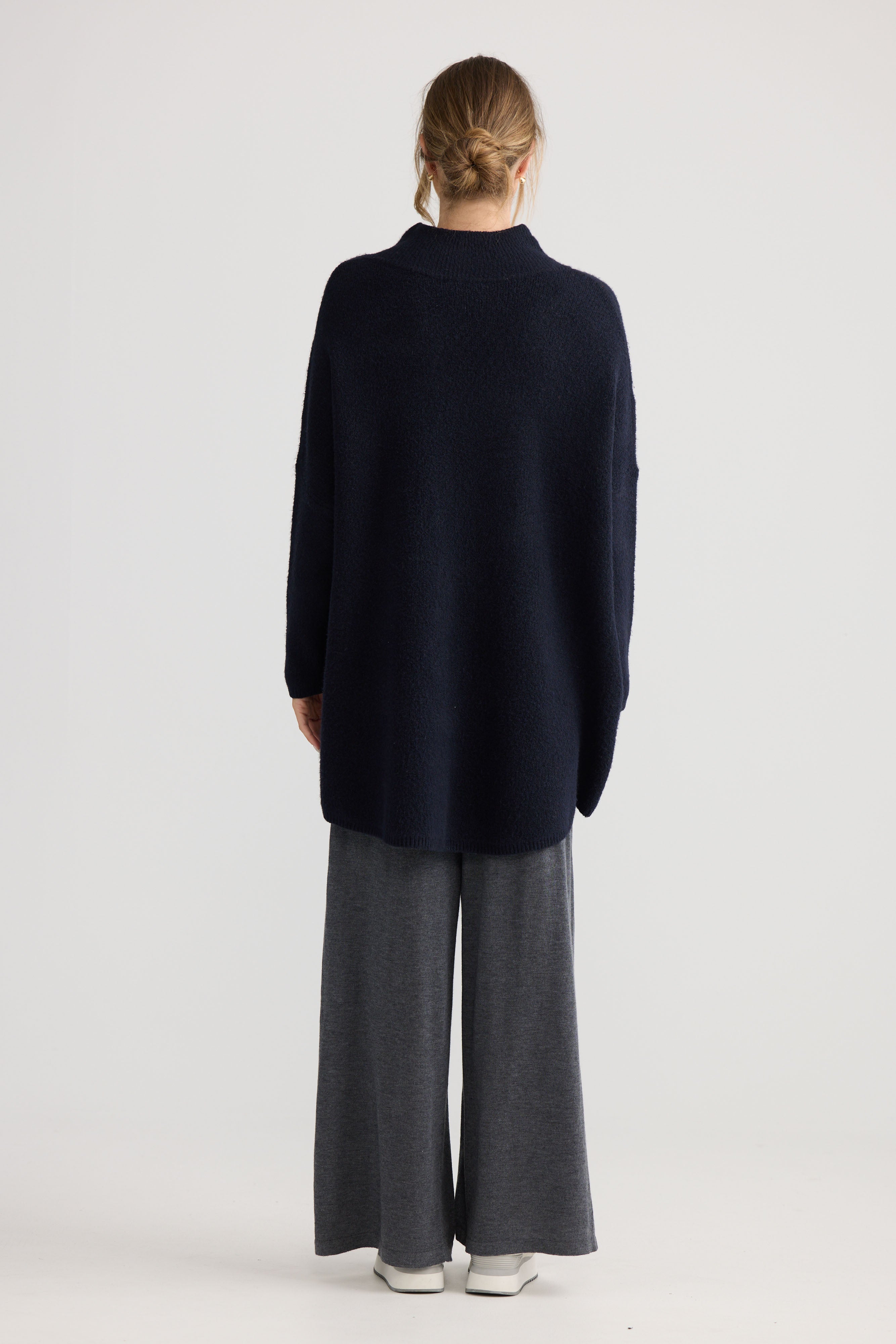 Woodside Poncho - Navy-Kimonos & Ponchos-Home Love-The Bay Room