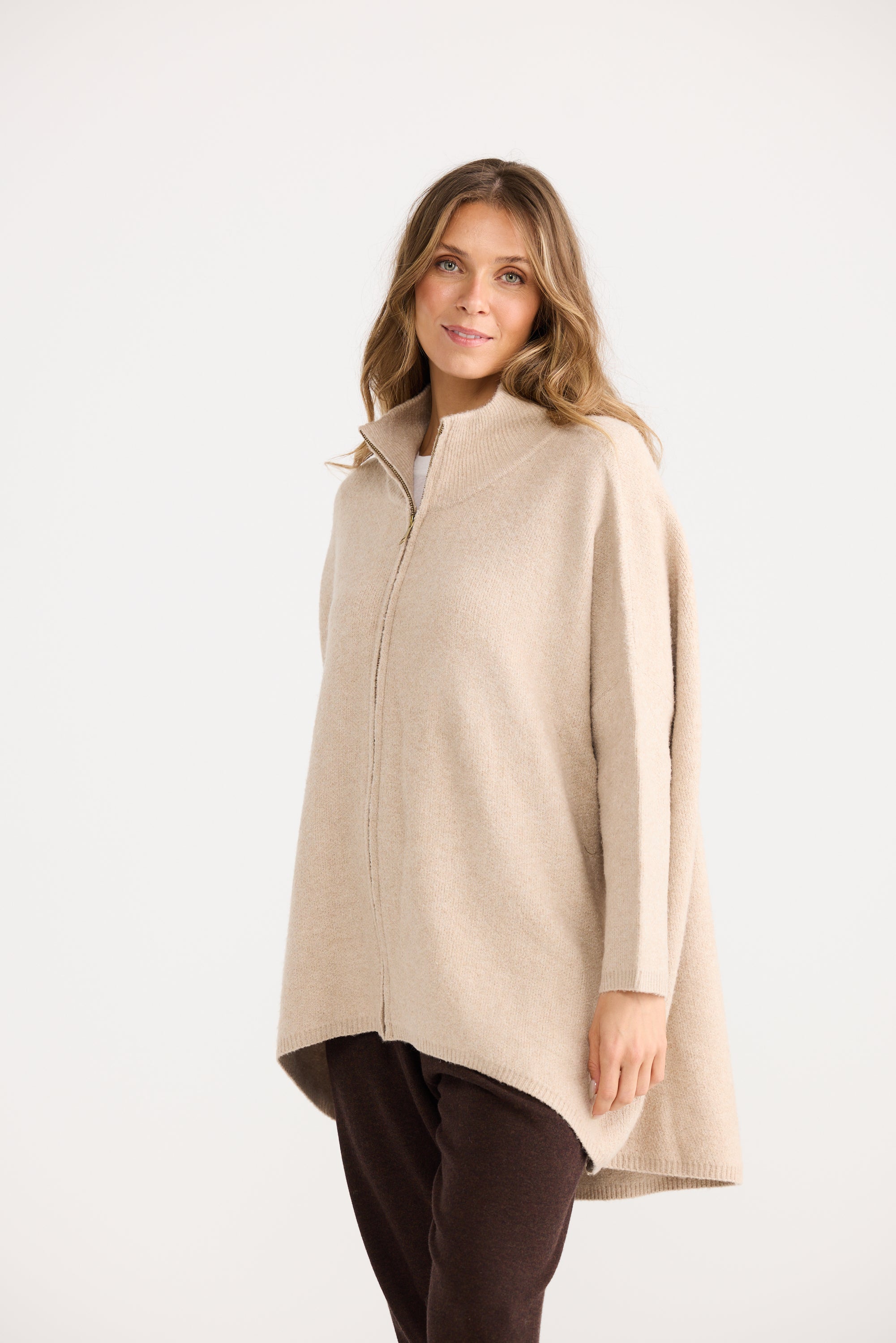 Woodside Poncho - Oat-Knitwear & Jumpers-Home Love-The Bay Room
