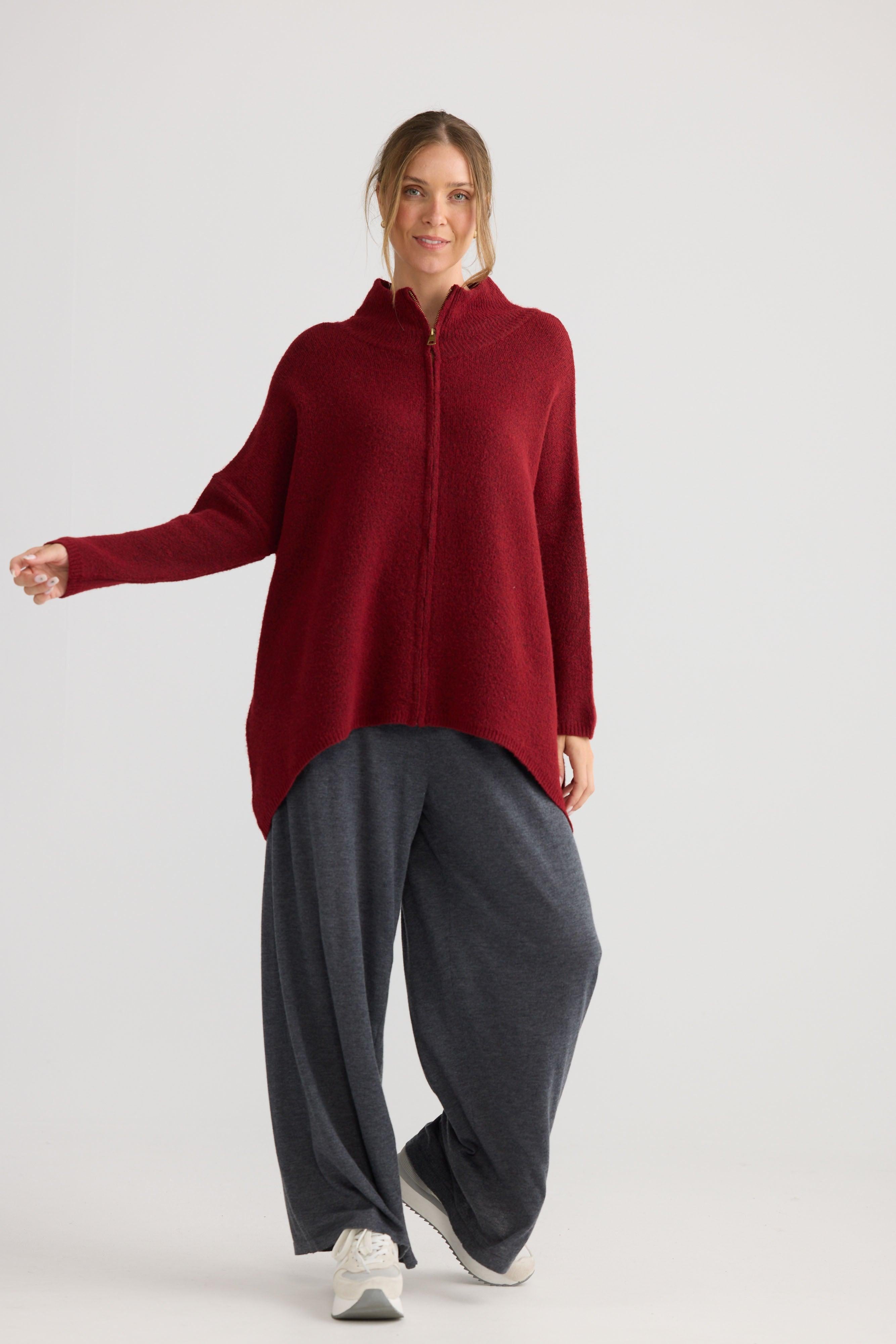 Woodside Poncho - Scarlet-Kimonos & Ponchos-Home Love-The Bay Room