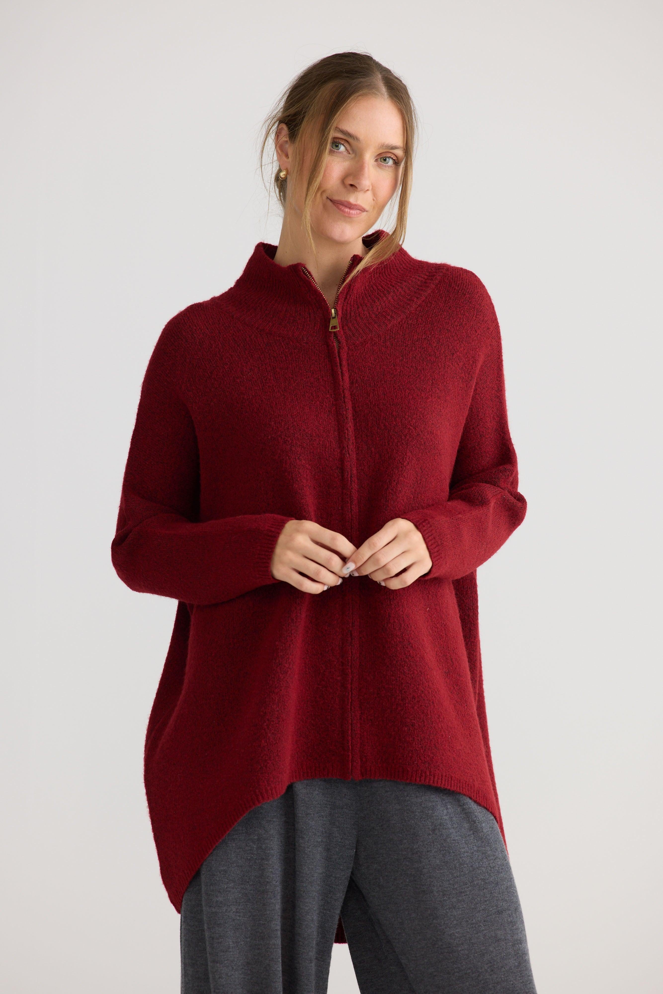 Woodside Poncho - Scarlet-Kimonos & Ponchos-Home Love-The Bay Room