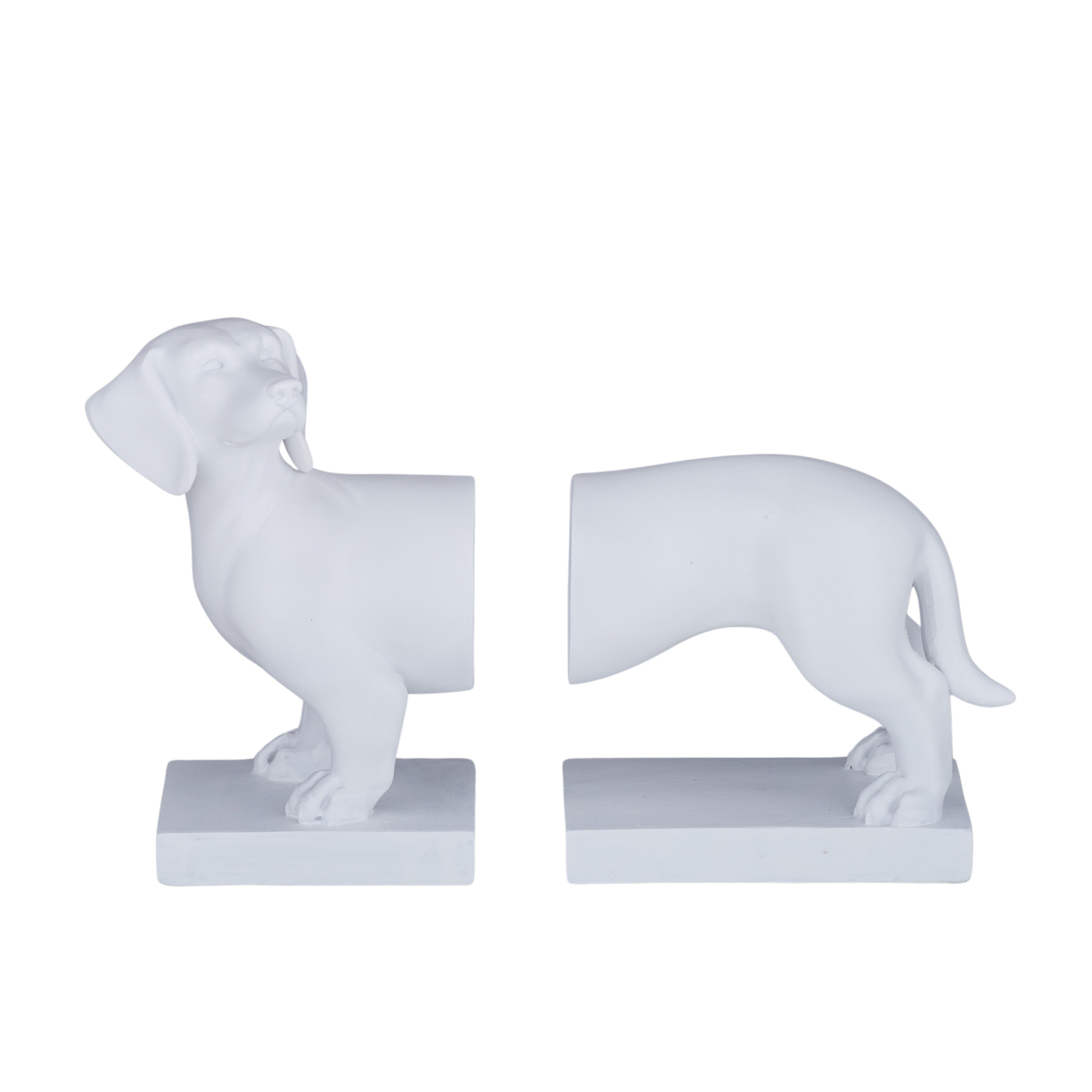 Woof Woof Set/2 Bookends 25x9x17cm White-Decor Items-Coast To Coast Home-The Bay Room