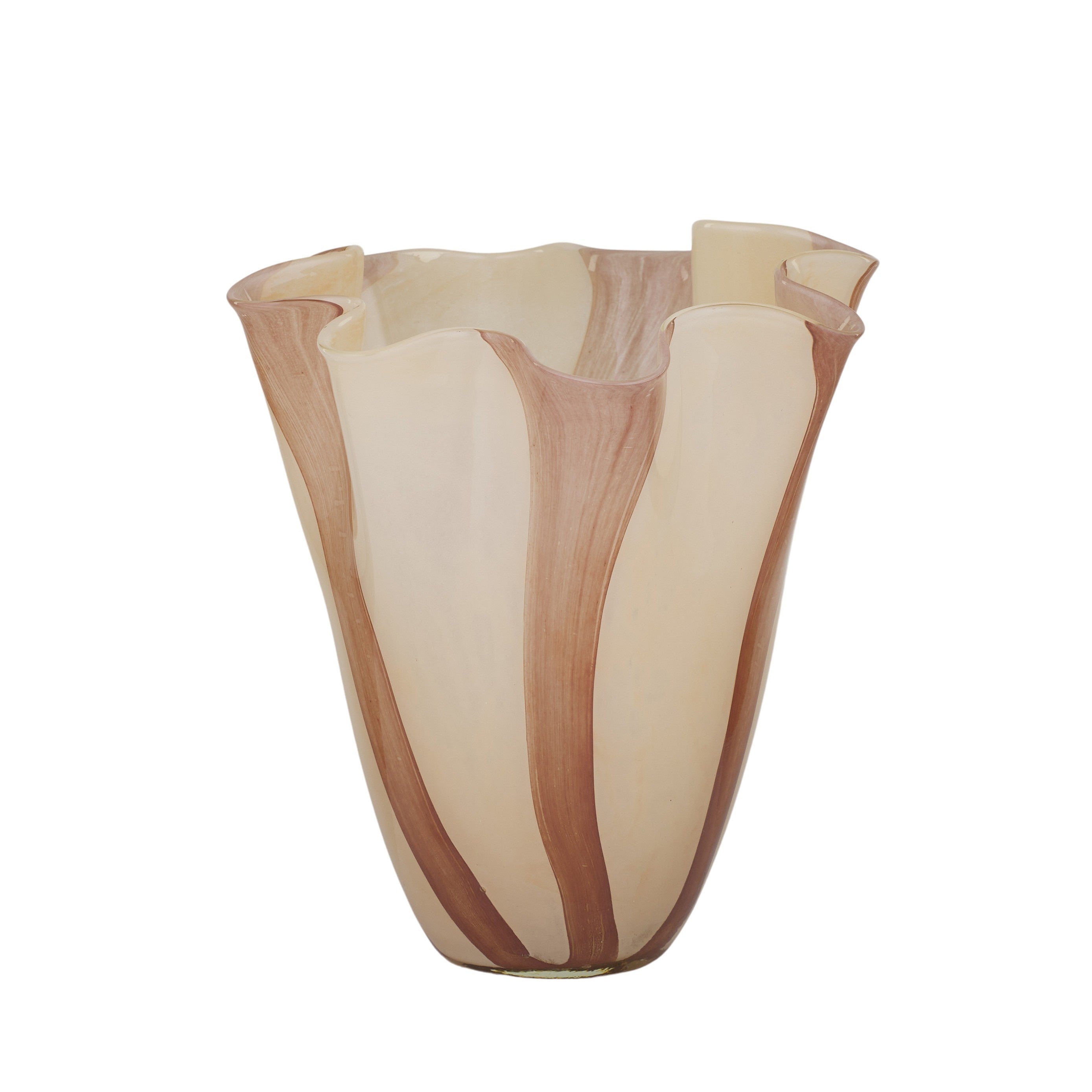 Wyona Glass Vase 21x24.5cm - Nude/Claret-Pots, Planters & Vases-Coast To Coast Home-The Bay Room