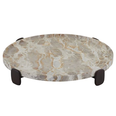 Xena Marble/Wood Footed Tray 41x6cm Taupe-Dining & Entertaining-Coast To Coast Home-The Bay Room