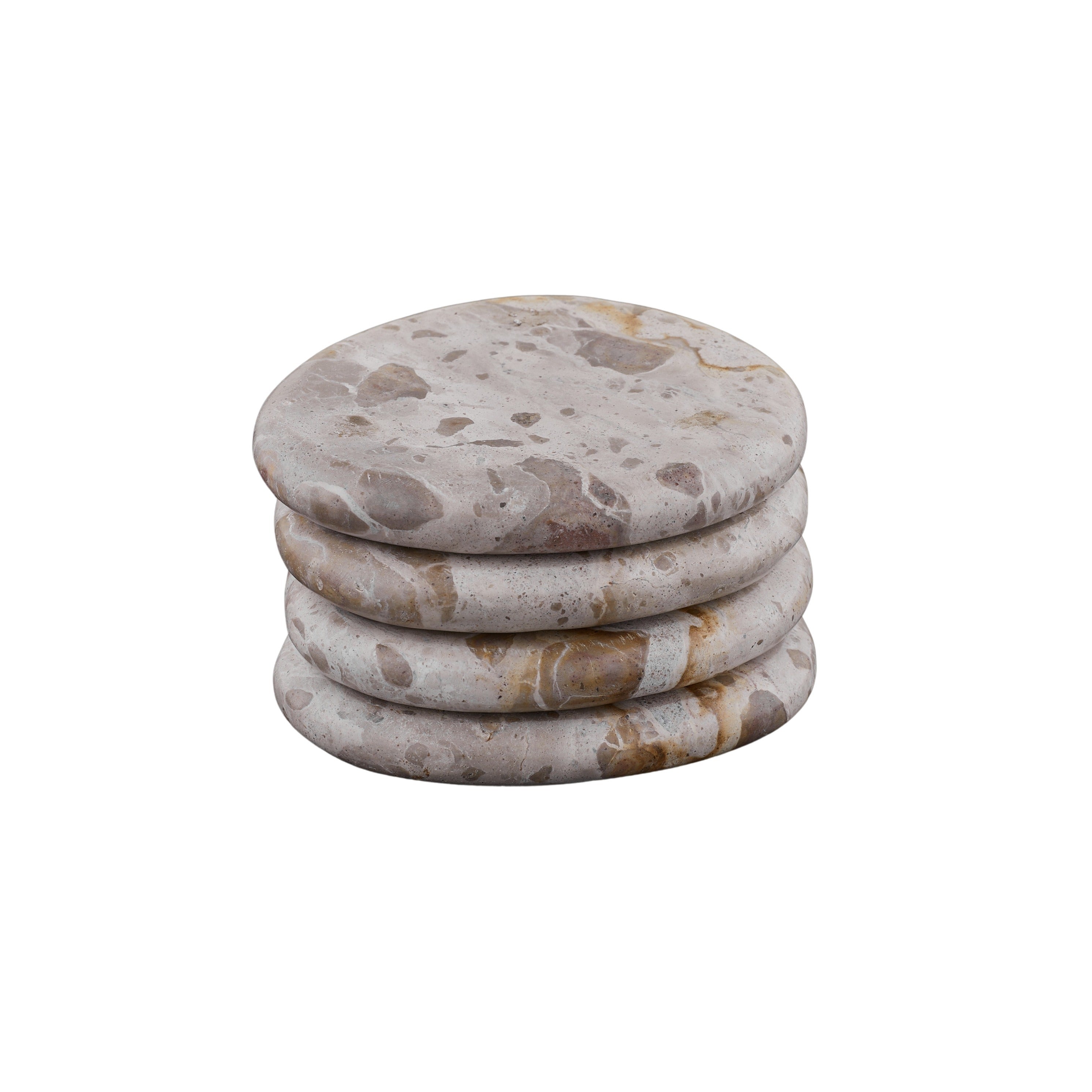Xena Set/4 Marble Coasters 10x11cm Taupe-Coast To Coast Home-The Bay Room