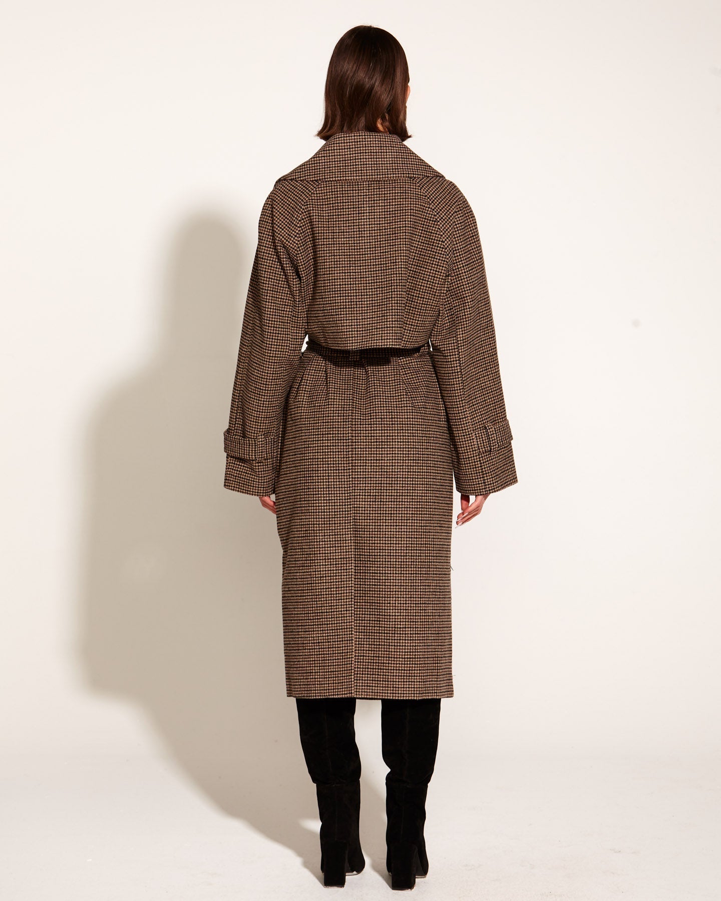 You Read My Mind Houndstooth Trench-Jackets, Coats & Vests-Fate + Becker-The Bay Room