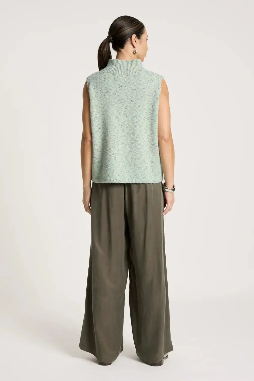Zarda Knit Vest - Sage-Jackets, Coats & Vests-Eb & Ive-The Bay Room
