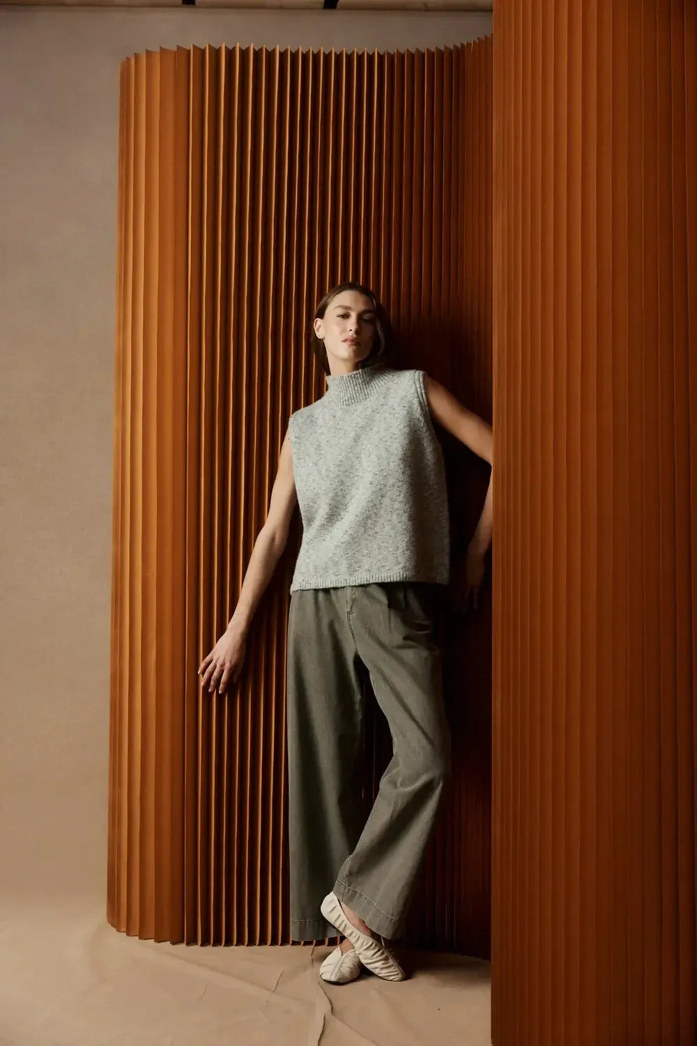 Zarda Knit Vest - Sage-Jackets, Coats & Vests-Eb & Ive-The Bay Room