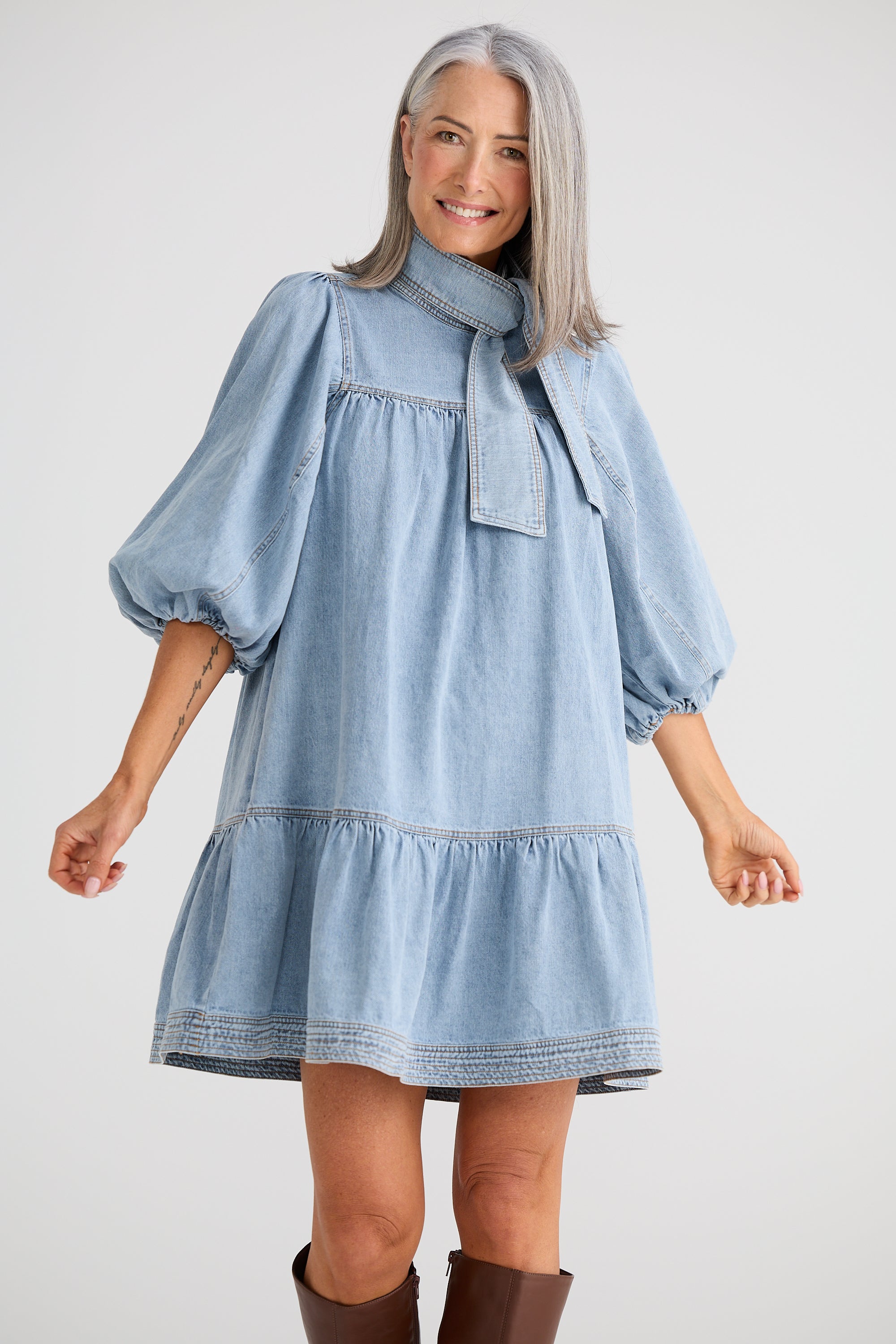 Zelda Dress - Vintage Mid Wash-Dresses-Brave & True-The Bay Room