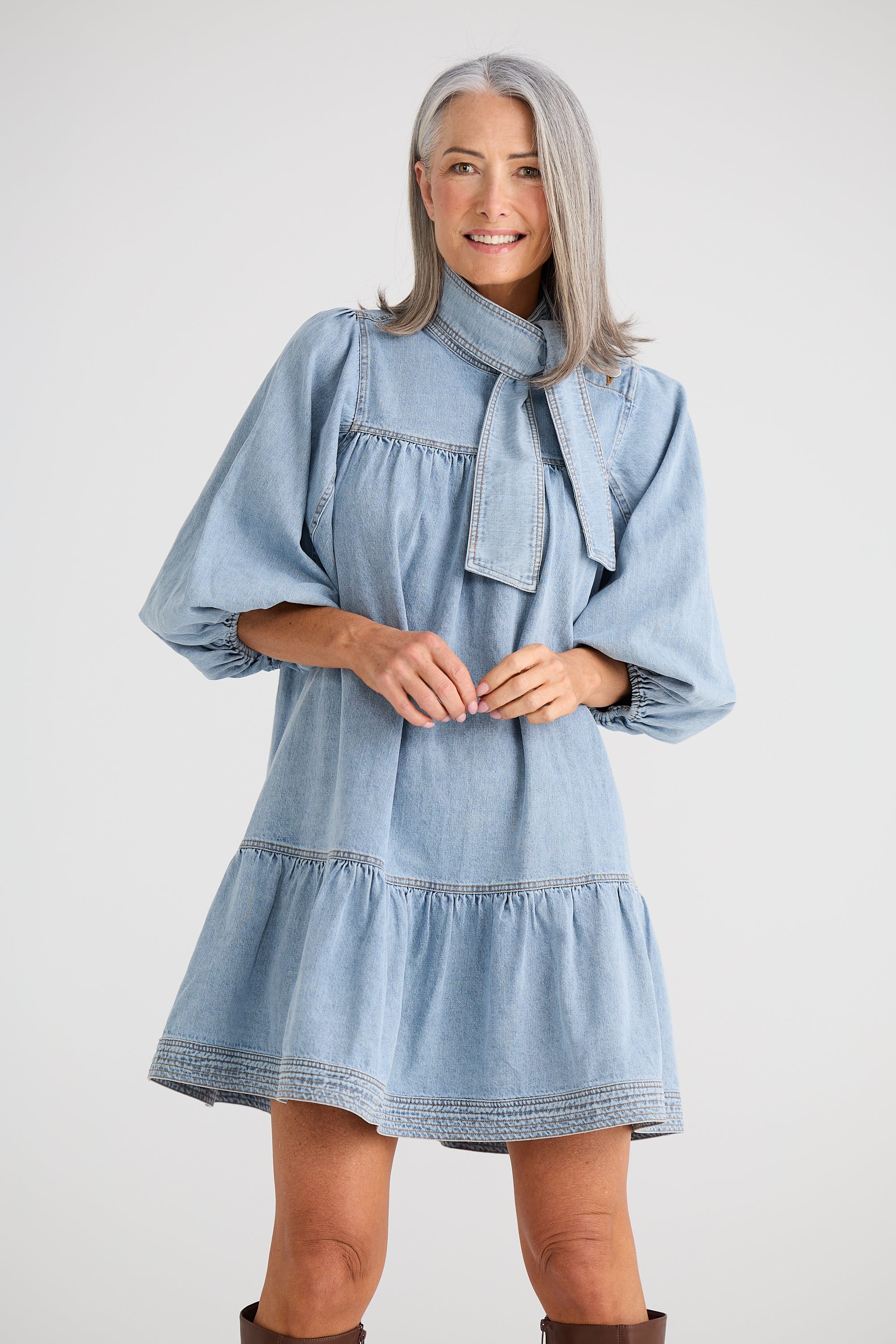 Zelda Dress - Vintage Mid Wash-Dresses-Brave & True-The Bay Room