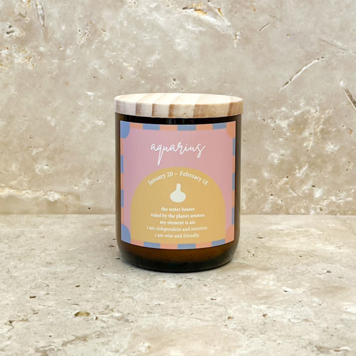 Zodiac Colour Candle - Aquarius-Candles & Fragrances-The Commonfolk Collective-Tulum-The Bay Room