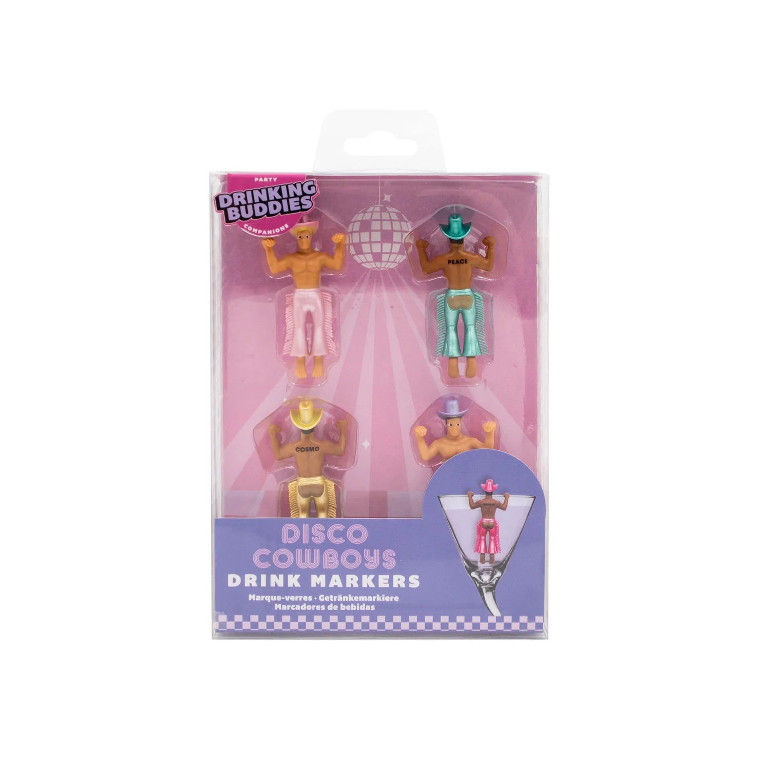 Disco Cowboy Drink Markers Set of 4