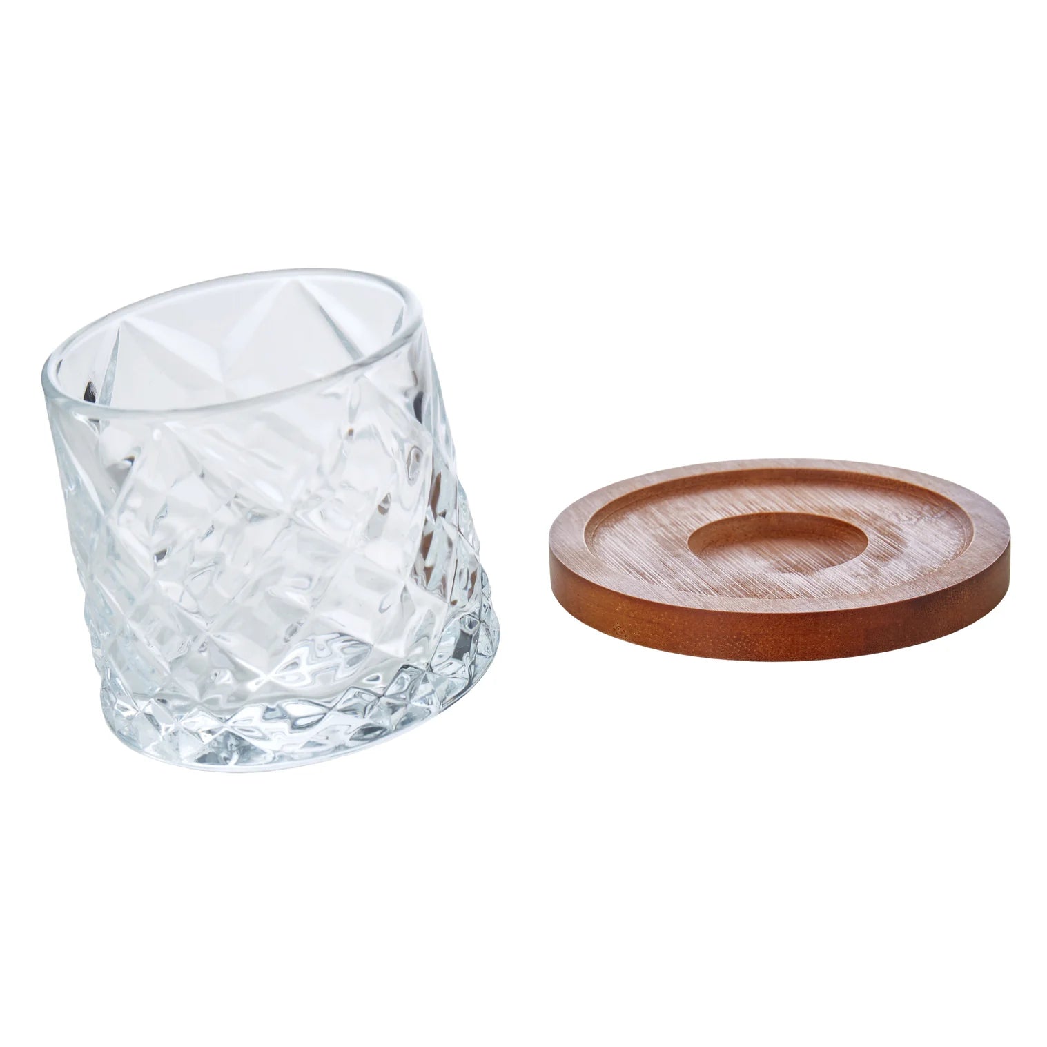 Etched Whisky Glasses with Coasters Set/2