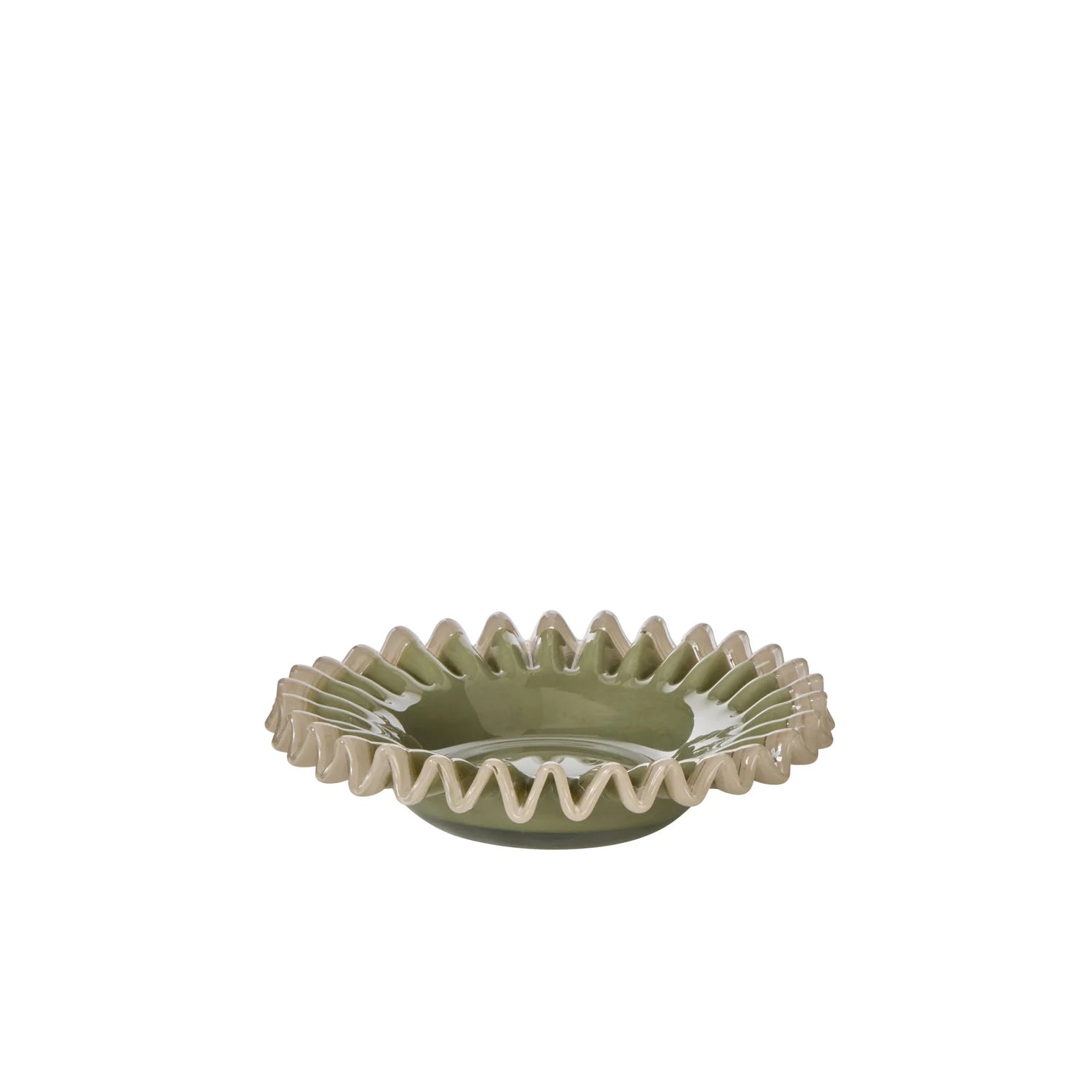 Sigrid Frill Dish 19x19x4cm Green & Grey