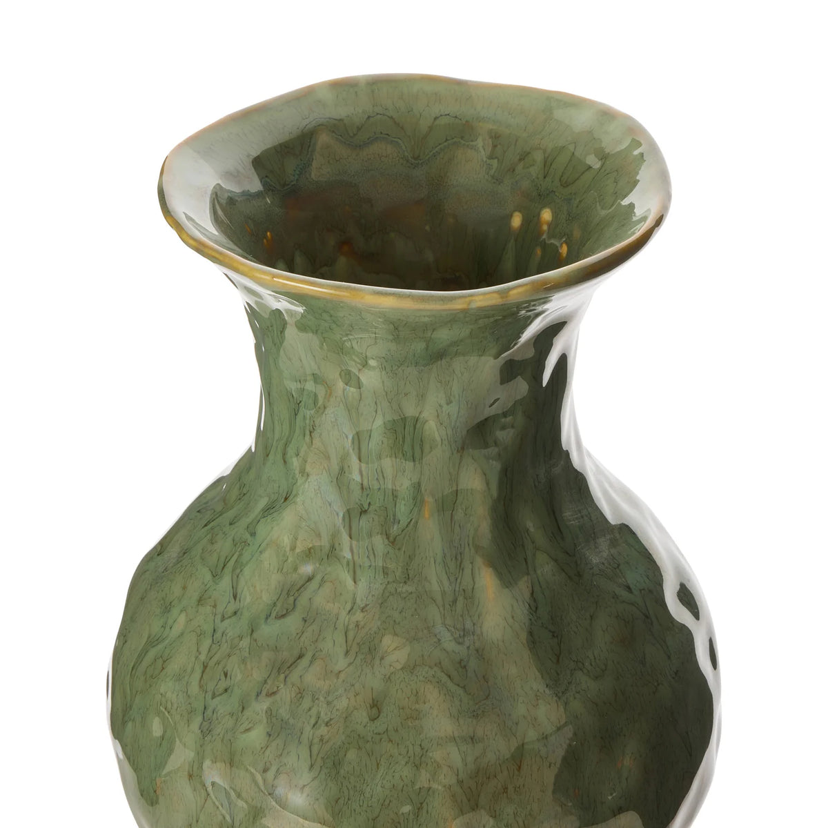 Elara Vase 18x18x35cm Reactive Soft Green