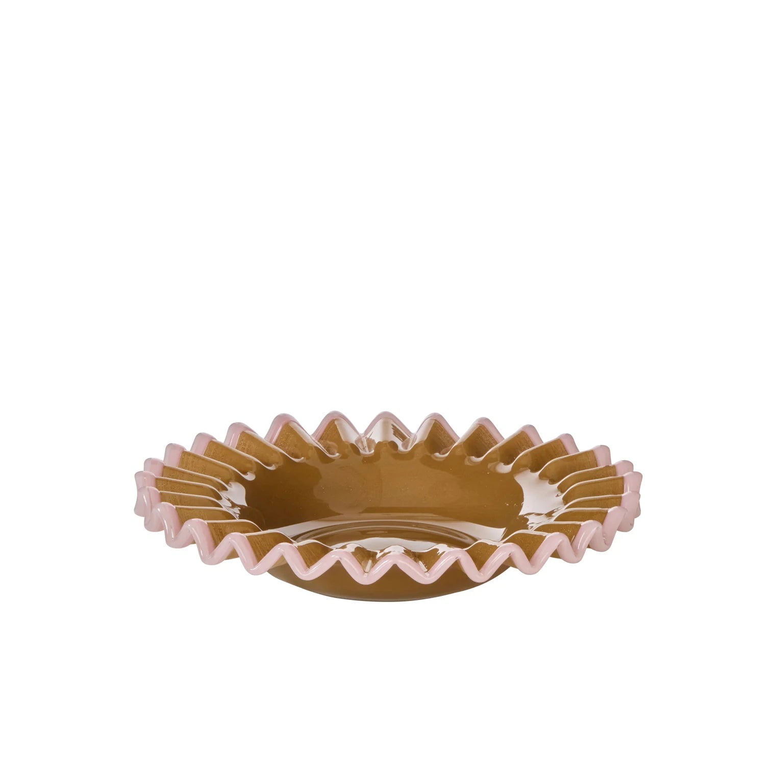 Sigrid Frill Dish 26x29x5cm Mustard & Pink