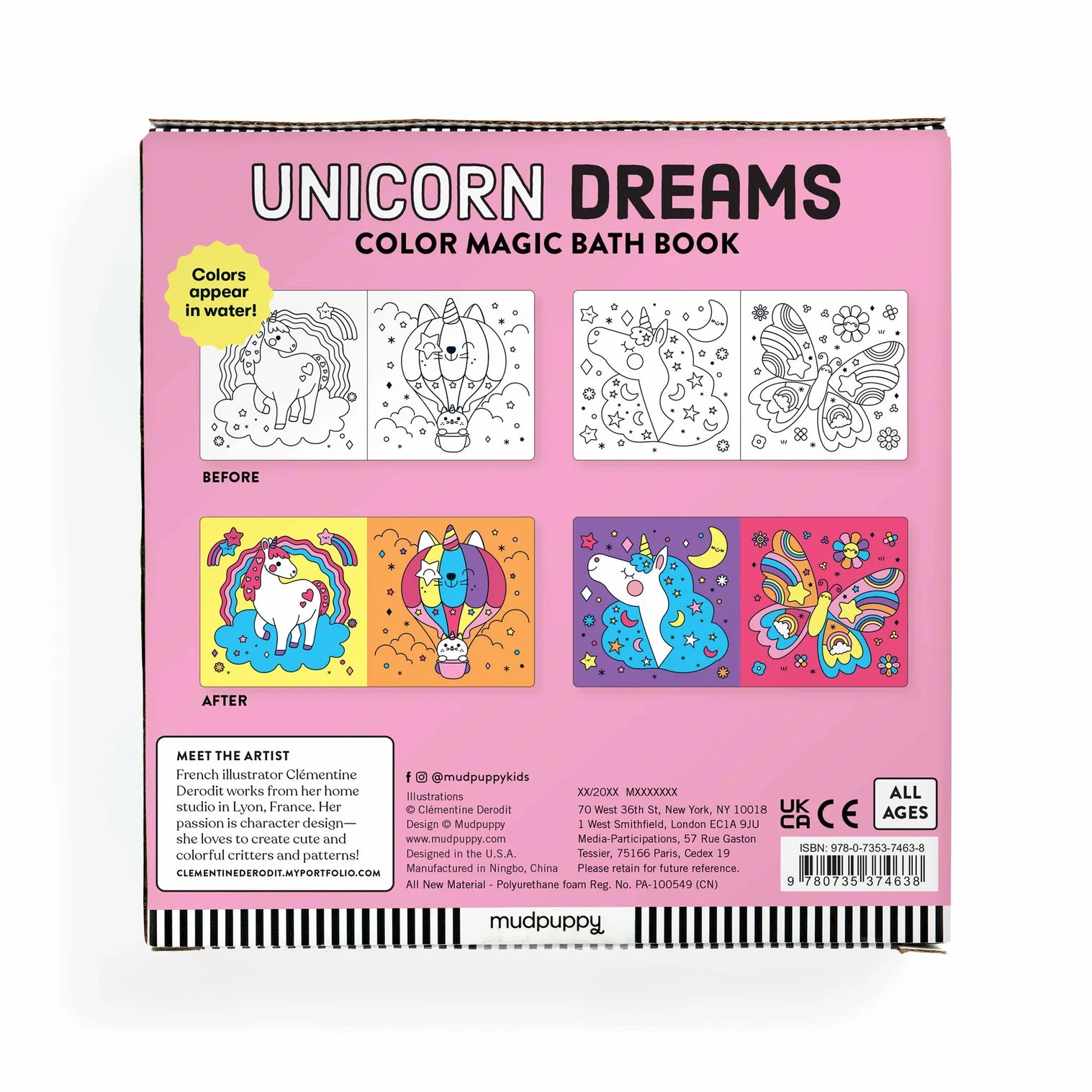 Unicorn Dreams Colour Magic Bath Book