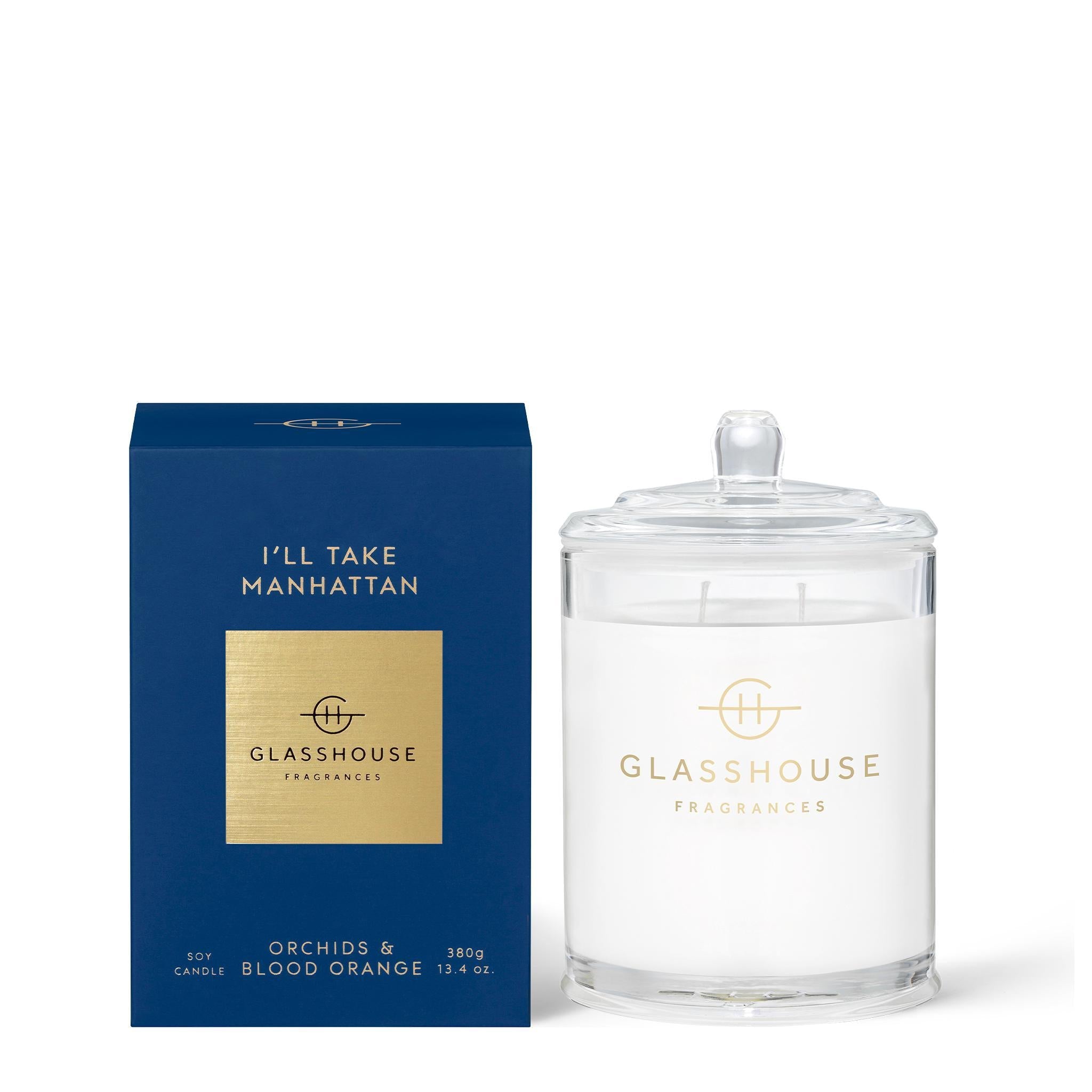 380g Soy Candle - Asst Fragrances-Candles & Fragrance-Glasshouse-I'll Take Manhattan-The Bay Room