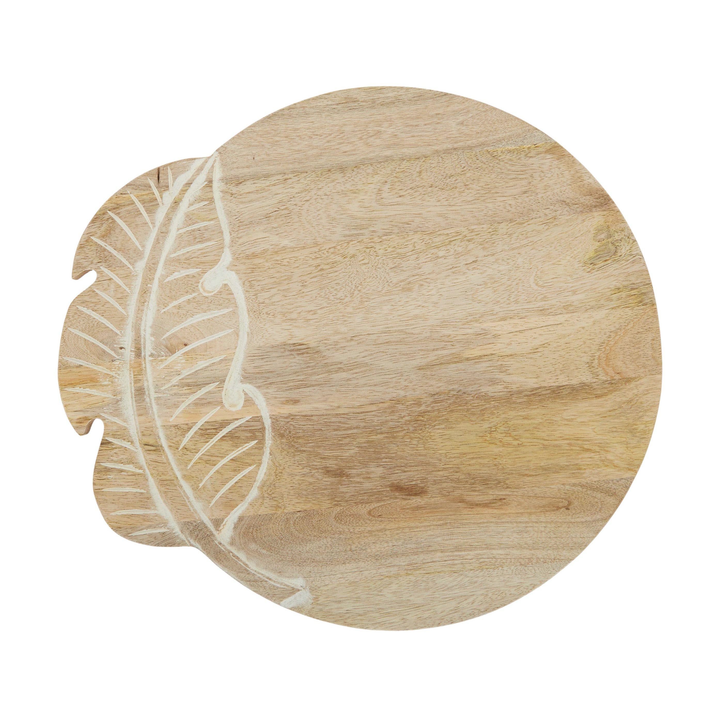 Alajuela Round Wood Board - Natural/White Wash-Dining & Entertaining-Coast To Coast Home-The Bay Room