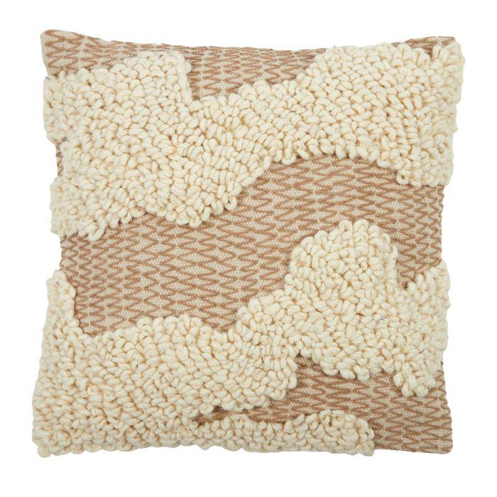 Alto Cotton/Wool Cushion 50x50cm -Natural/White-Soft Furnishings-Coast To Coast Home-The Bay Room