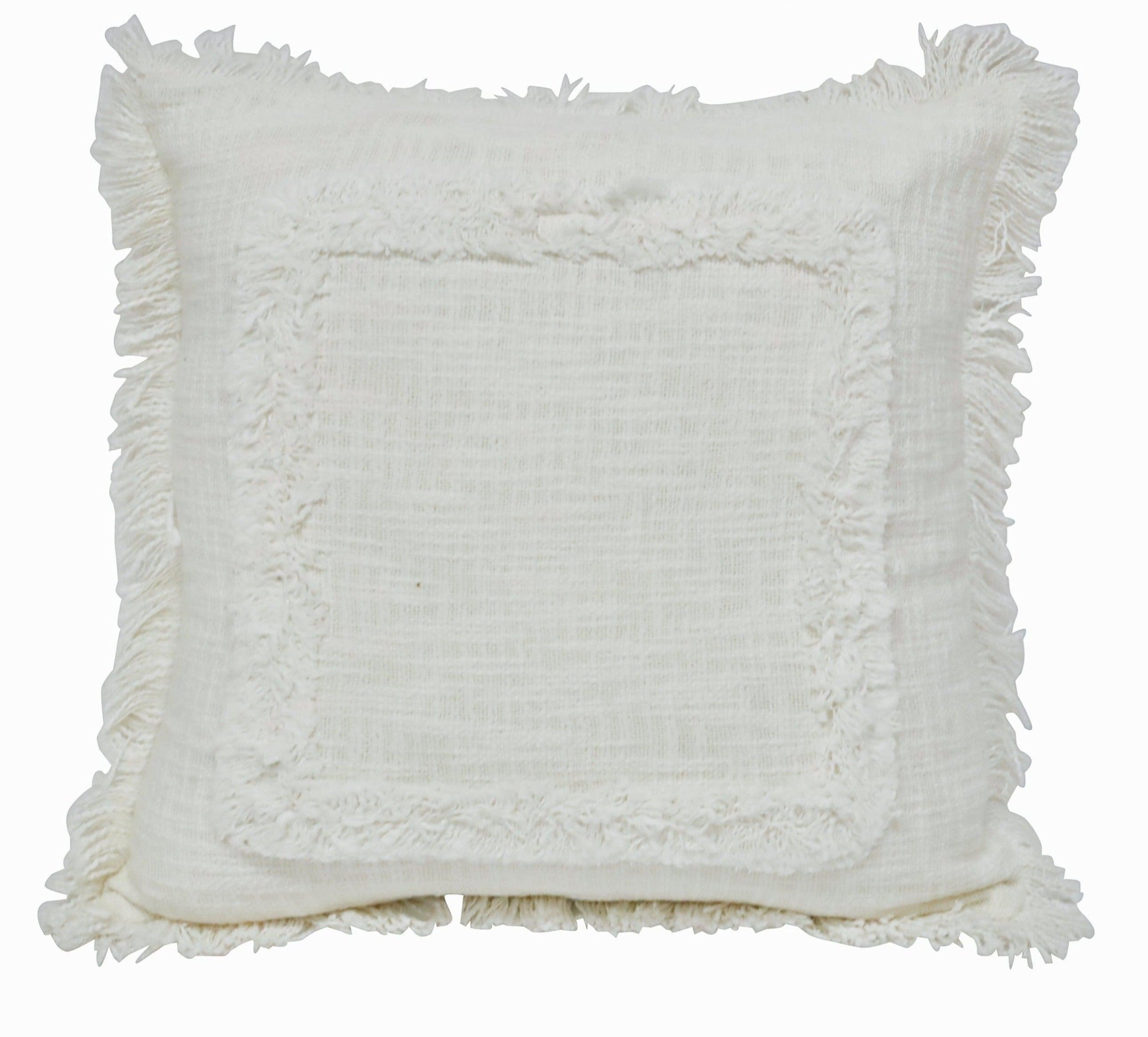 Amina Textured White Cushion 45x45cm-Soft Furnishings-Robert Mark-The Bay Room