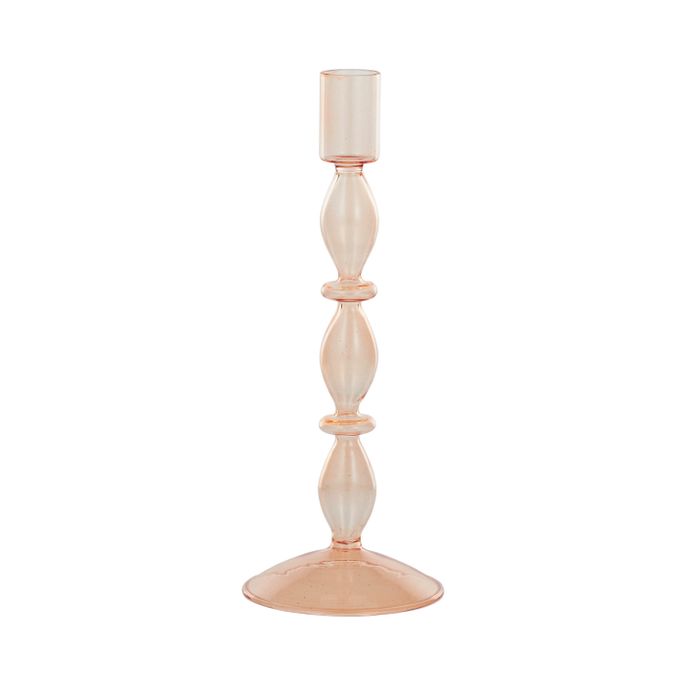 Aria Glass Candle Holder - Pink-Decor Items-Coast To Coast Home-The Bay Room
