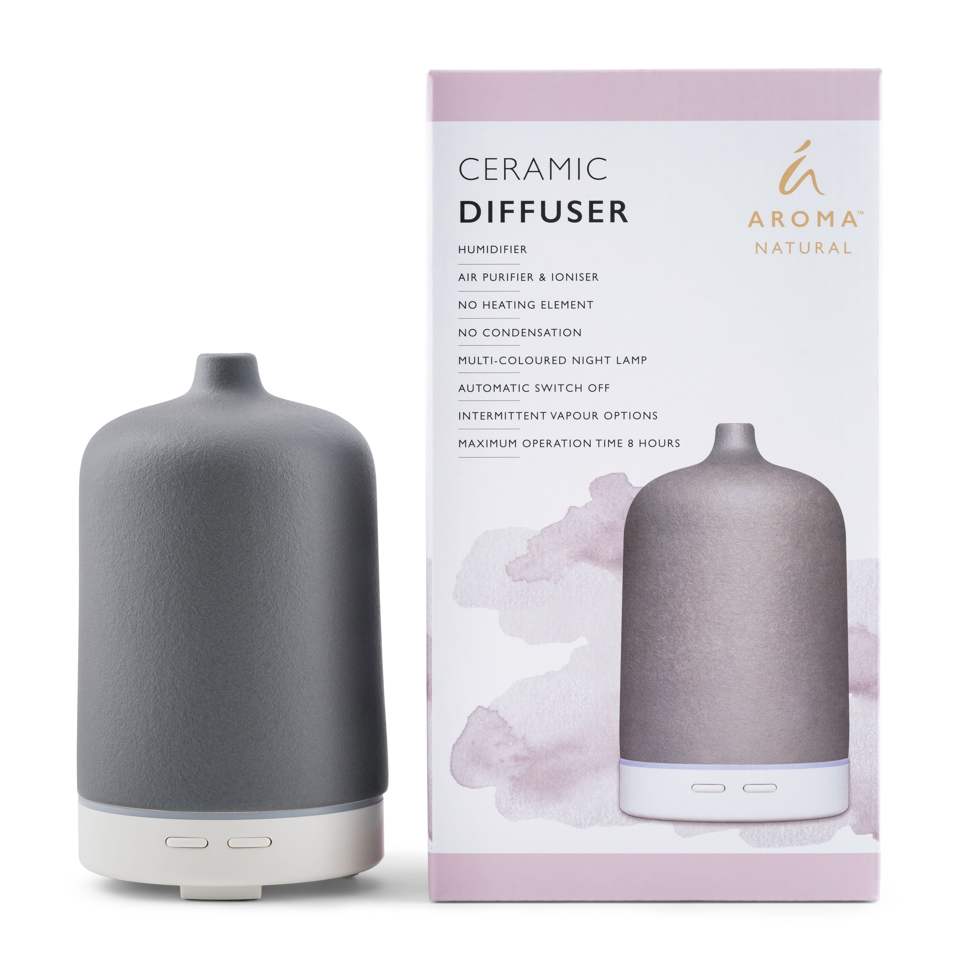Aroma Natural Ceramic Diffuser - Grey-Candles & Fragrance-Tilley-The Bay Room