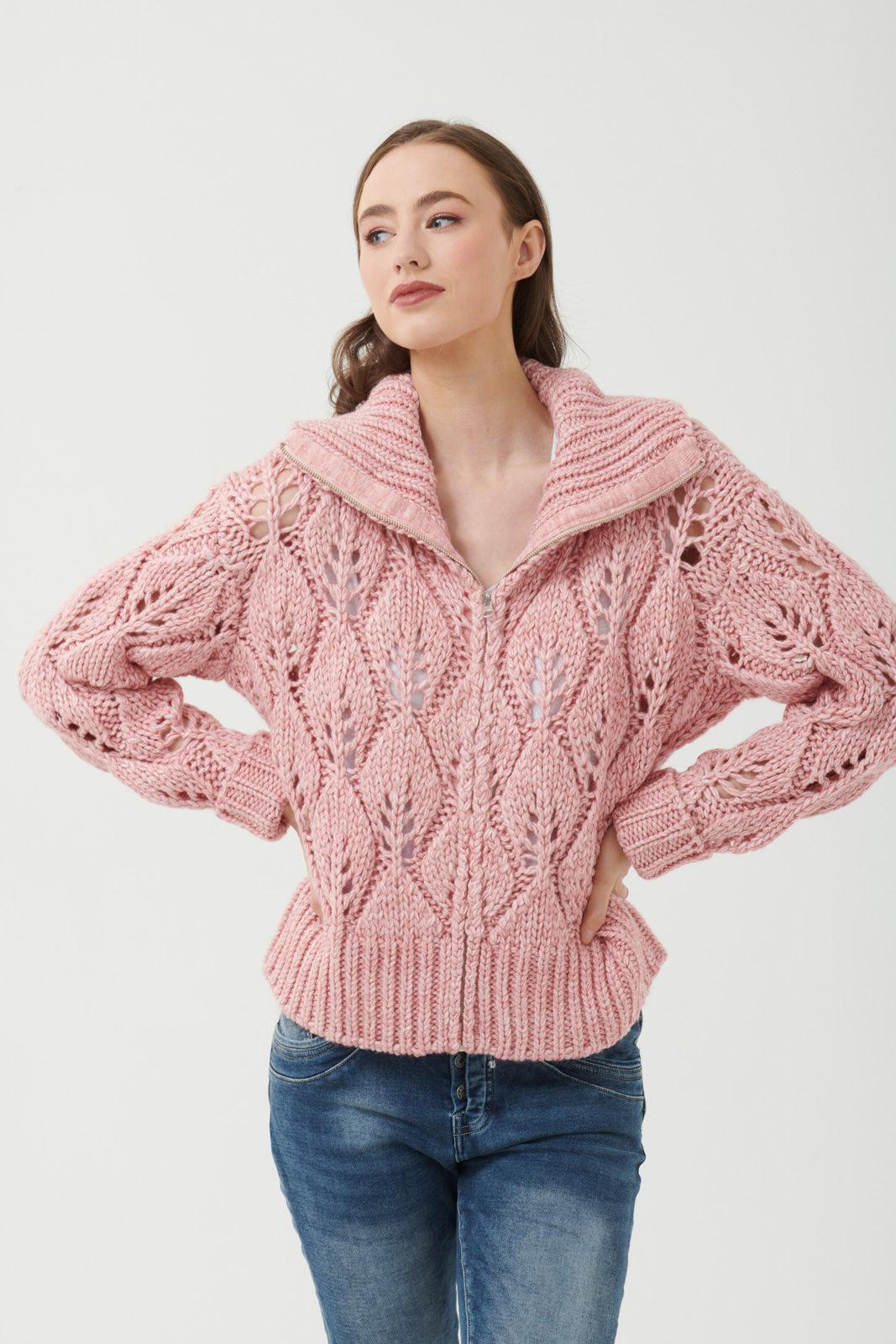 Ashton Knit Jacket - Musk-Knitwear & Jumpers-365 Days-The Bay Room