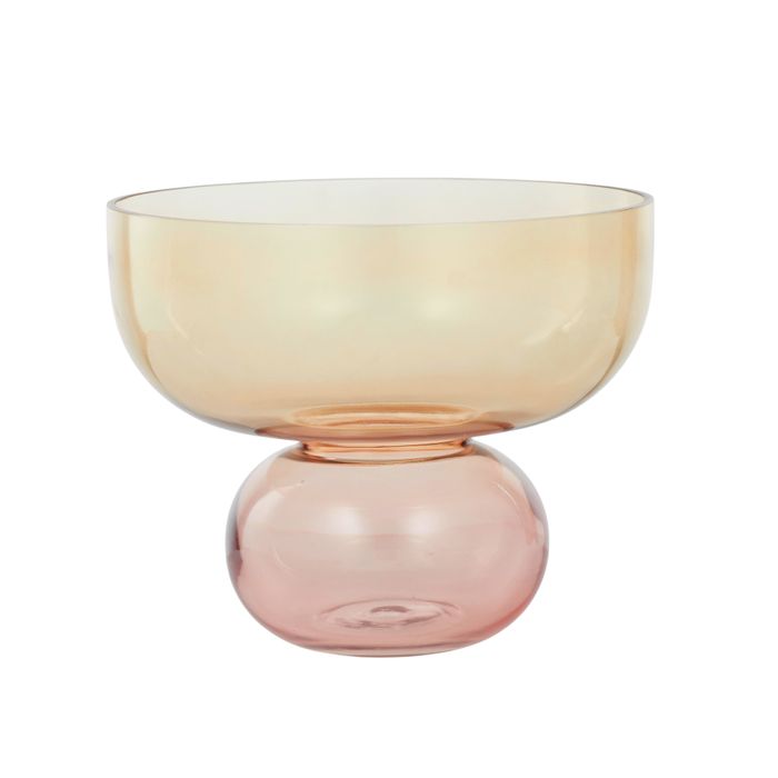 Asta Glass Footed Bowl - Pink/Amber-Decor Items-Coast To Coast Home-The Bay Room