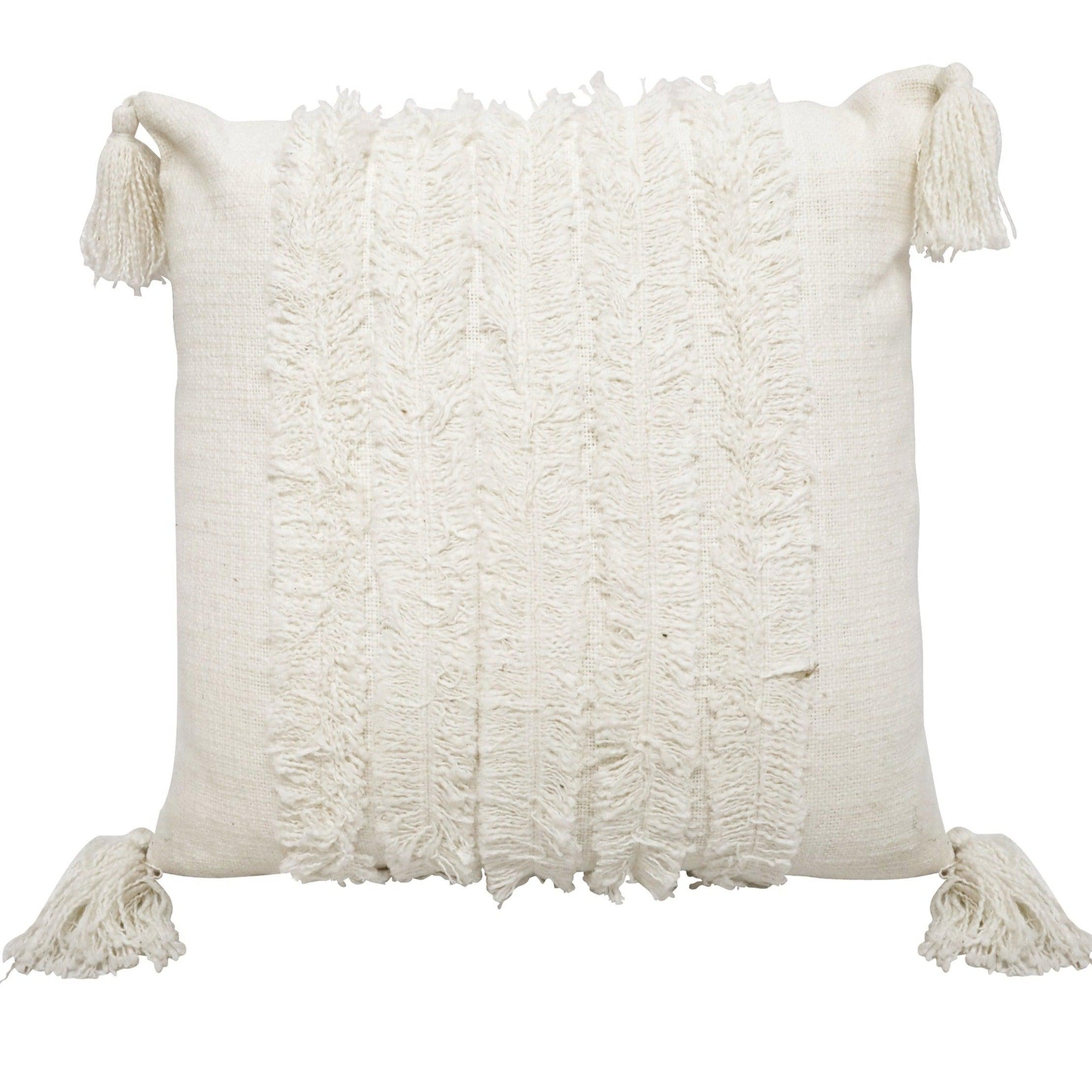 Ayana Embroidered White Cushion 45x45cm-Soft Furnishings-Robert Mark-The Bay Room
