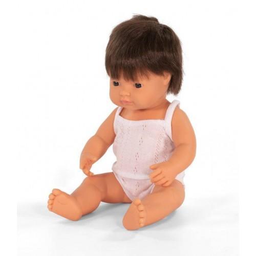 Baby Doll Caucasian Brunette Boy - 38cm-Toys-Miniland-The Bay Room