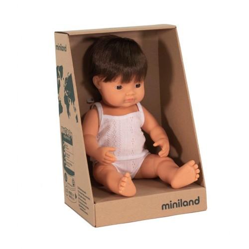 Baby Doll Caucasian Brunette Boy - 38cm-Toys-Miniland-The Bay Room