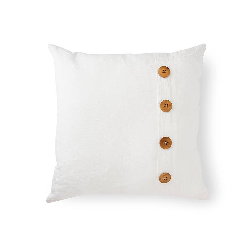 Bailey White Button Cushion 50x50cm-Soft Furnishings-Madras Link-The Bay Room