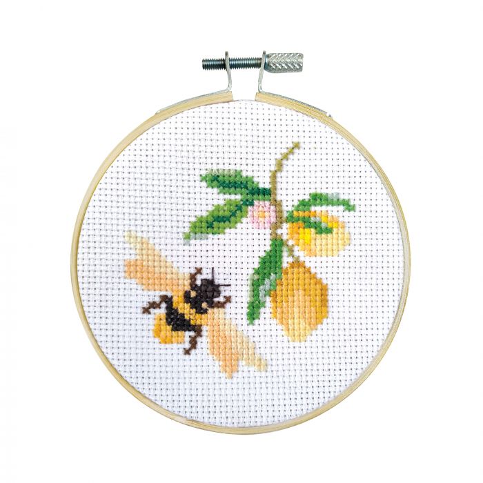 Bee Cross Stitch-Fun & Games-Petit Collage-Bee & Flower Bud-The Bay Room