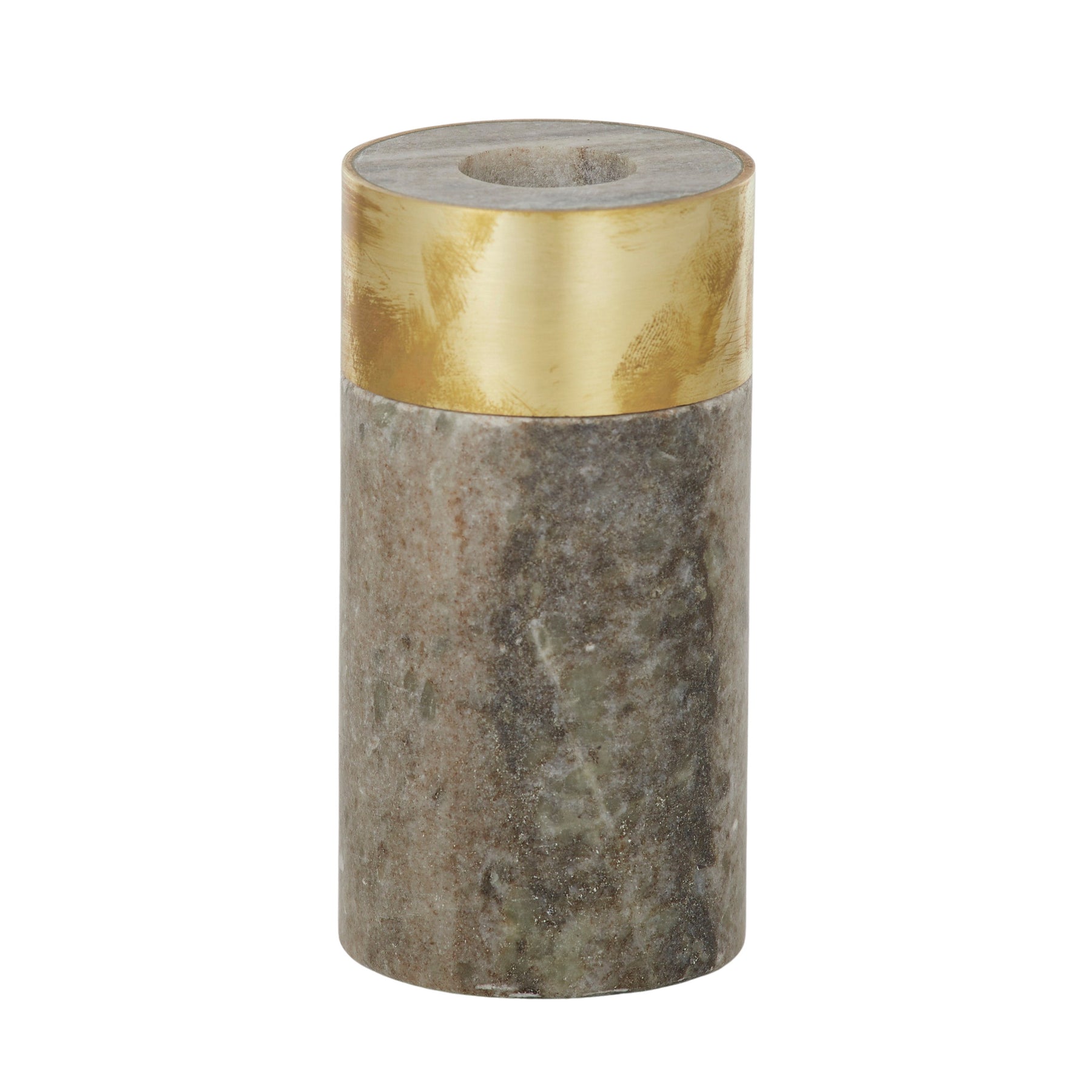 Bei Marble/Brass Candleholder 10cm